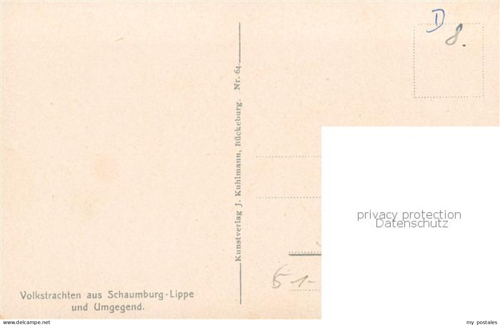 73897219 Schaumburg-Lippe Volkstrachten Bueckenburg Nr 64 Litho  - Rinteln