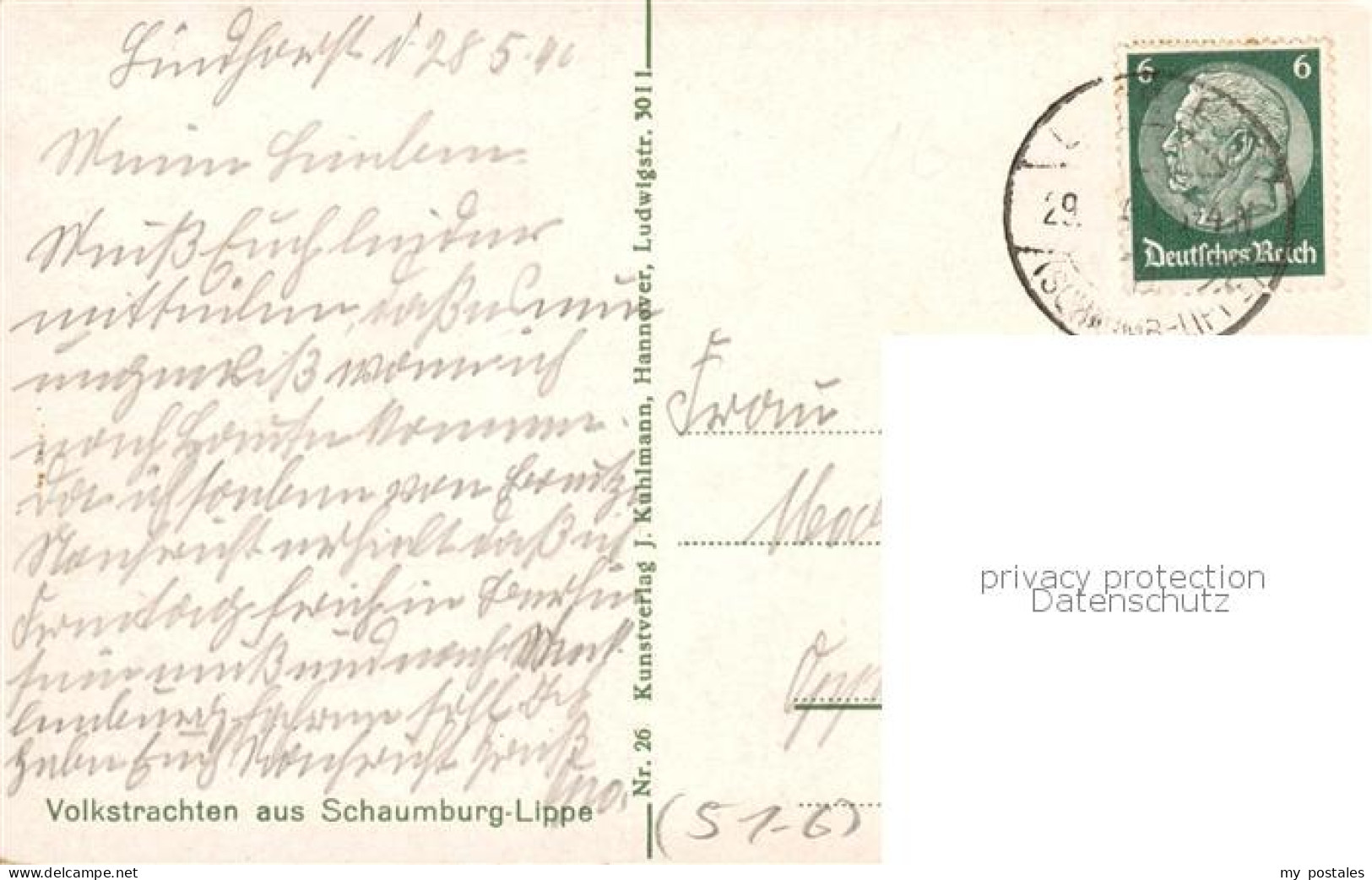 73897212 Schaumburg-Lippe Volkstrachten Litho  - Rinteln
