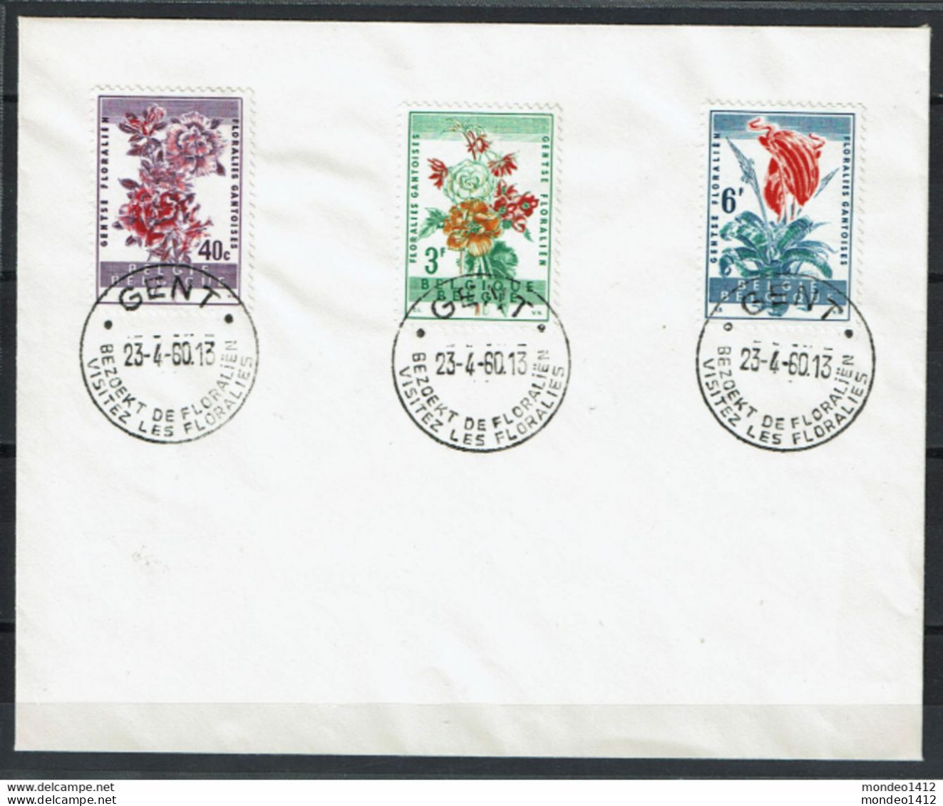 België - 1122-1124 - Stempel Gent - Bezoekt De Floraliën - Cartas & Documentos