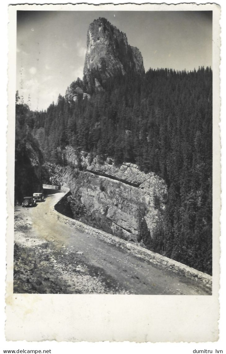 ROMANIA 1935 ''GHILCOȘ'' LAKE REGION, CARS, CLIFFS, FOREST, MOUNTAIN LANDSCAPE - Romania