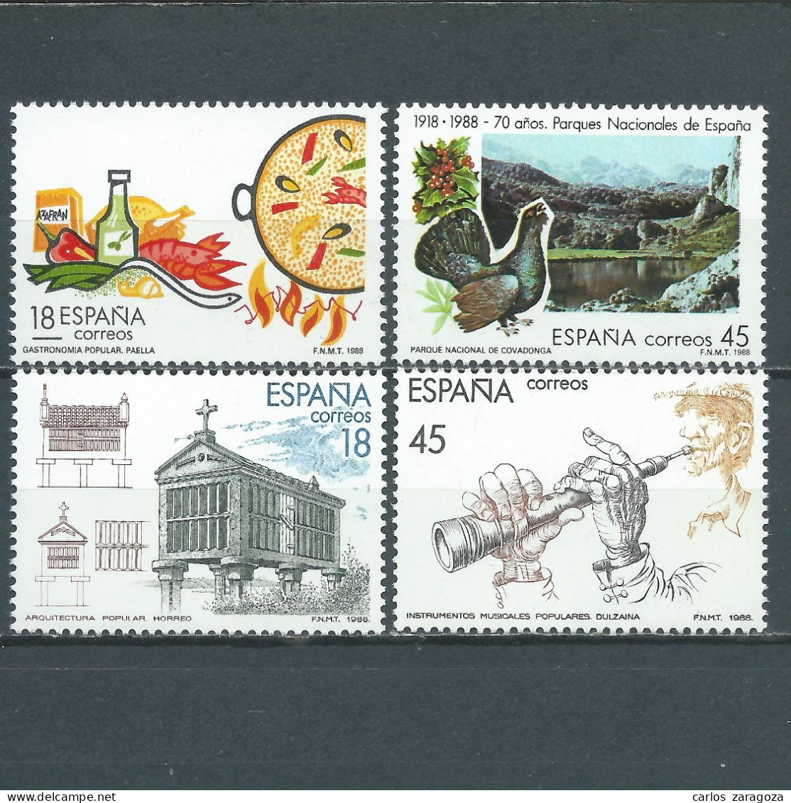 ESPAÑA 1988—Serie Completa TURISMO ** EDi 2935-2938, YT 2551/52,2571/72. Mi 2816/17, 2836/37 - Unused Stamps