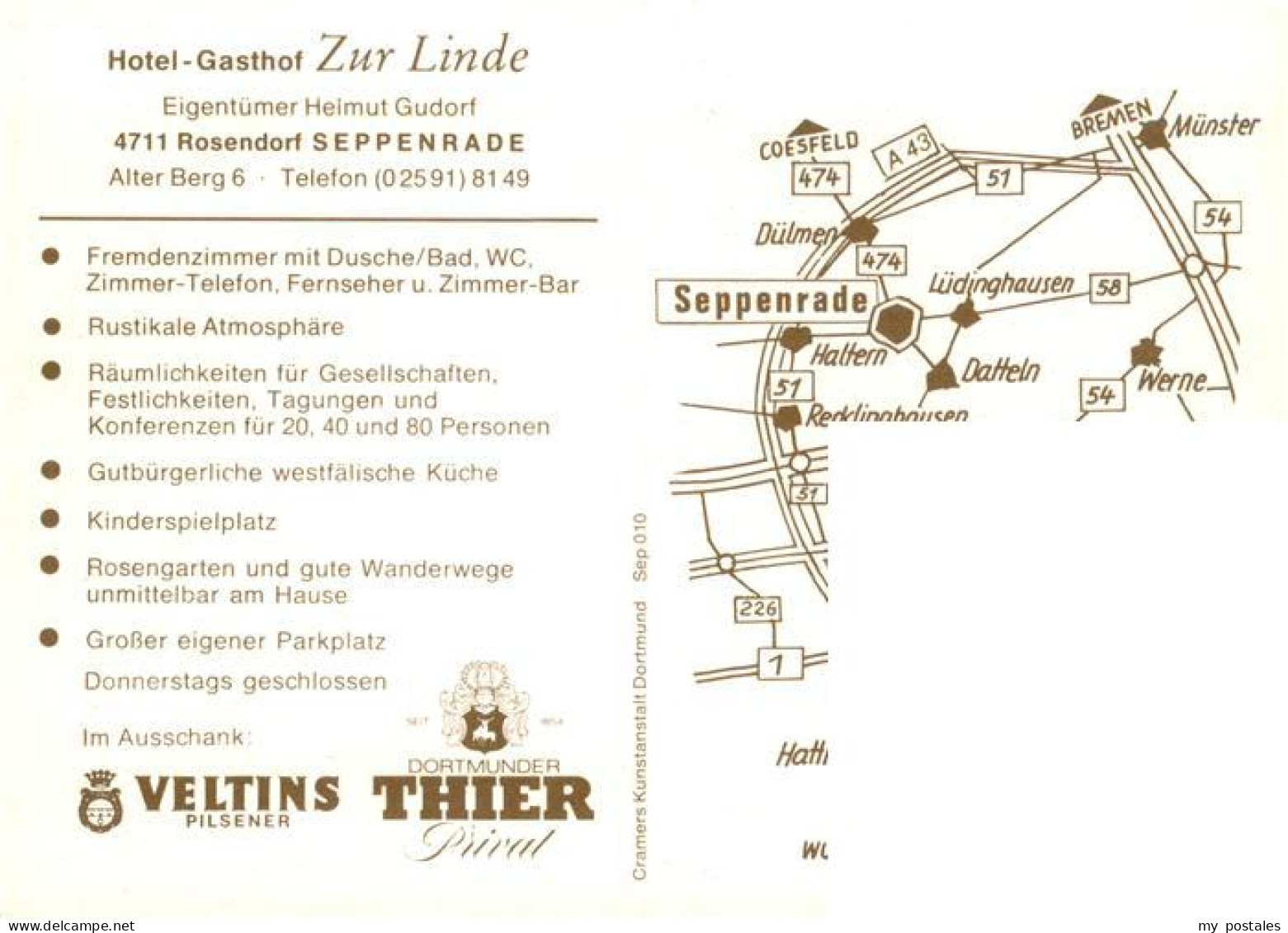 73897104 Seppenrade Rosendorf Hotel Gasthof Zur Linde Gastraeume Kaminzimmer  - Luedinghausen
