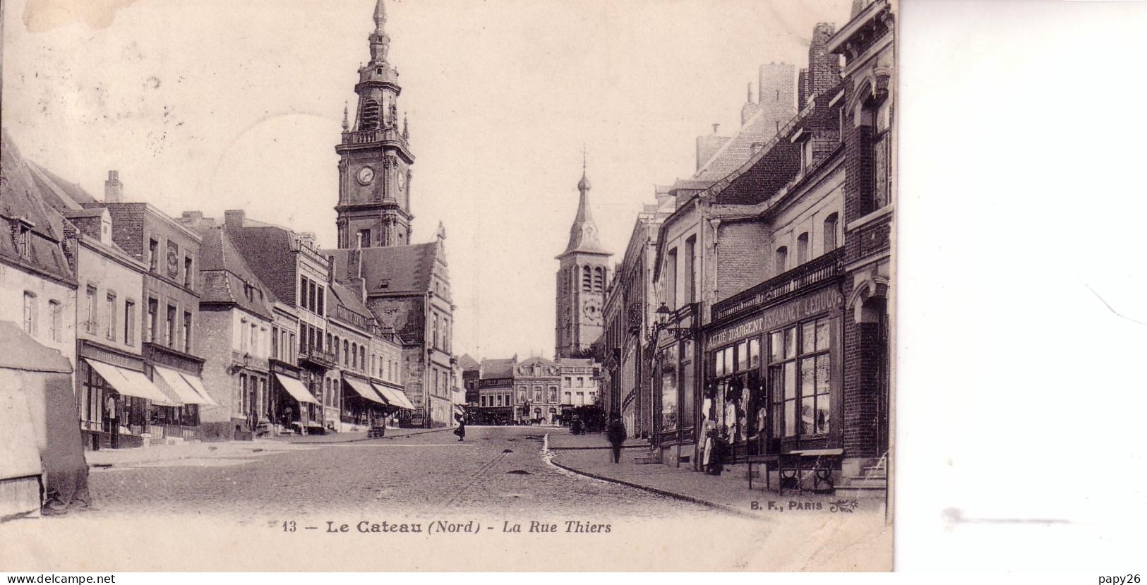 Cpa Le Cateau Rue Thiers - Le Cateau