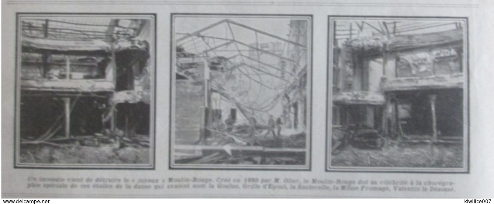 La Guerre 14-18   LE MOULIN ROUGE Bombardement Du Moulin Rouge Cabaret    OLLER   La Goulue  Grille D Egout Incendie - Sin Clasificación