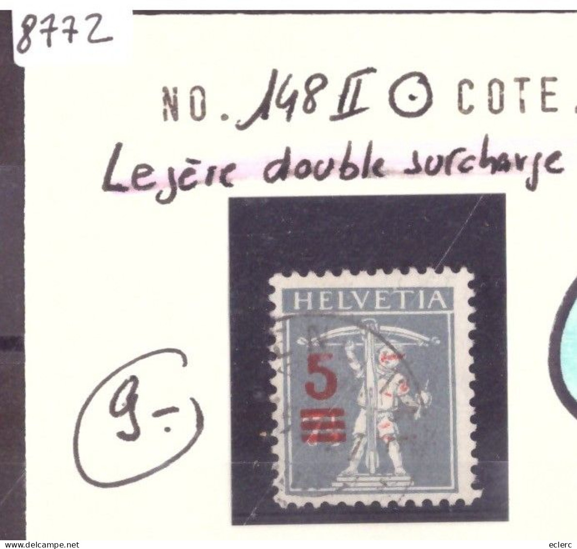 No 148 II OBLITERE ( LEGERE DOUBLE SURCHARGE ) - Abarten