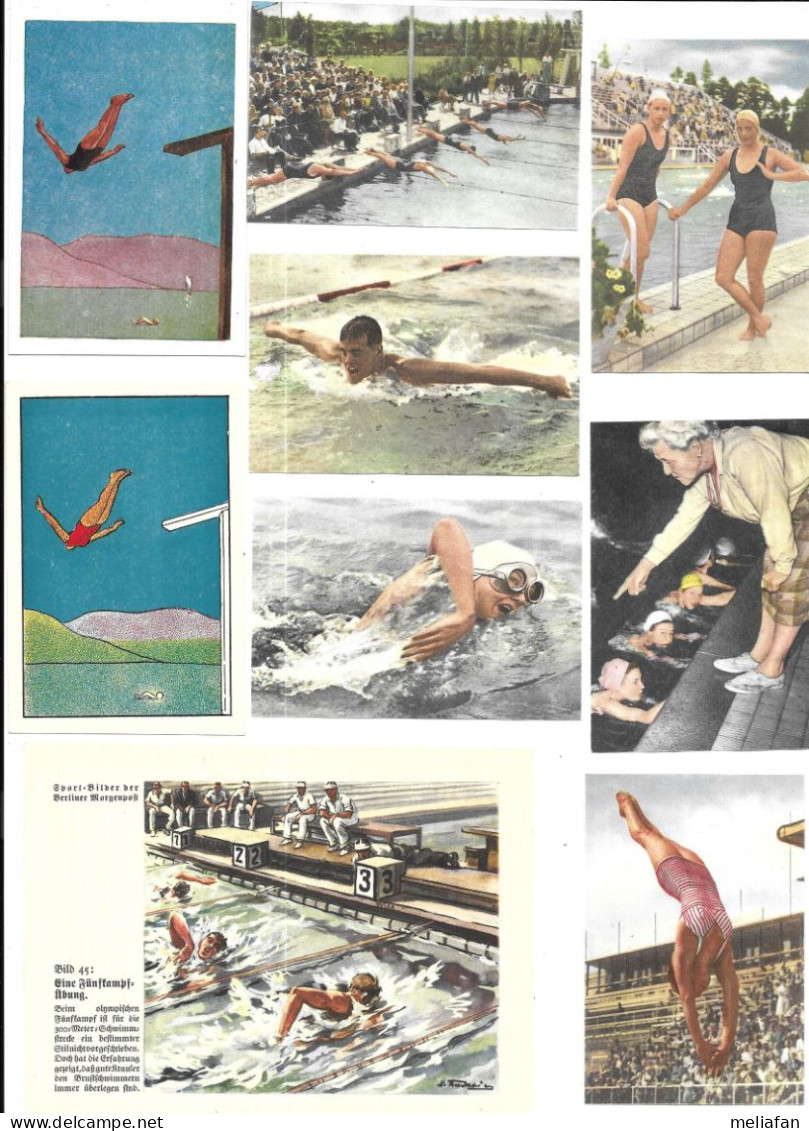 CX65 - IMAGES ET VIGNETTES DIVERSES - NATATION - SWIMING TRADE CARDS - Nuoto