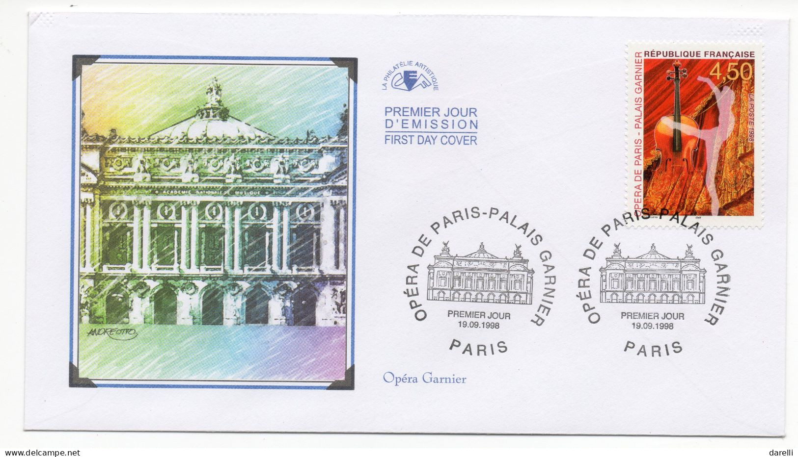 FDC France 1998 - Opéra De Paris - Palais Garnier - YT 3181 - Paris - 1990-1999