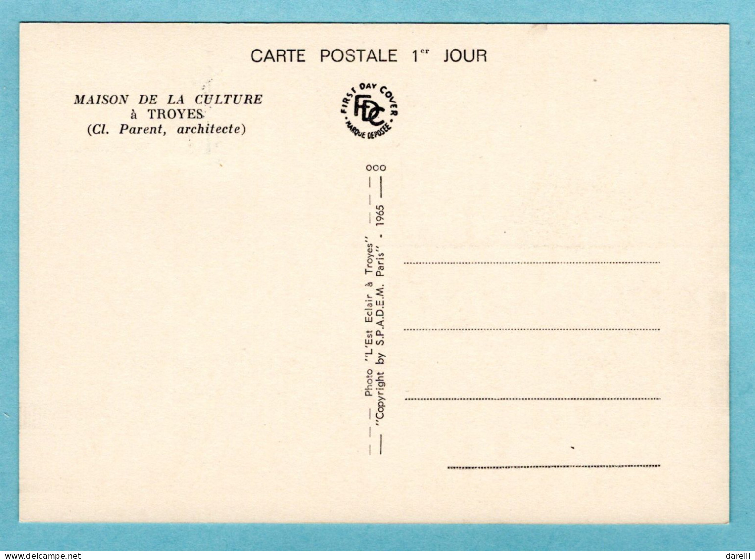 Carte Maximum 1965 - Maison Des Jeunes Et De La Culture - YT 1448 - Paris - 1960-1969