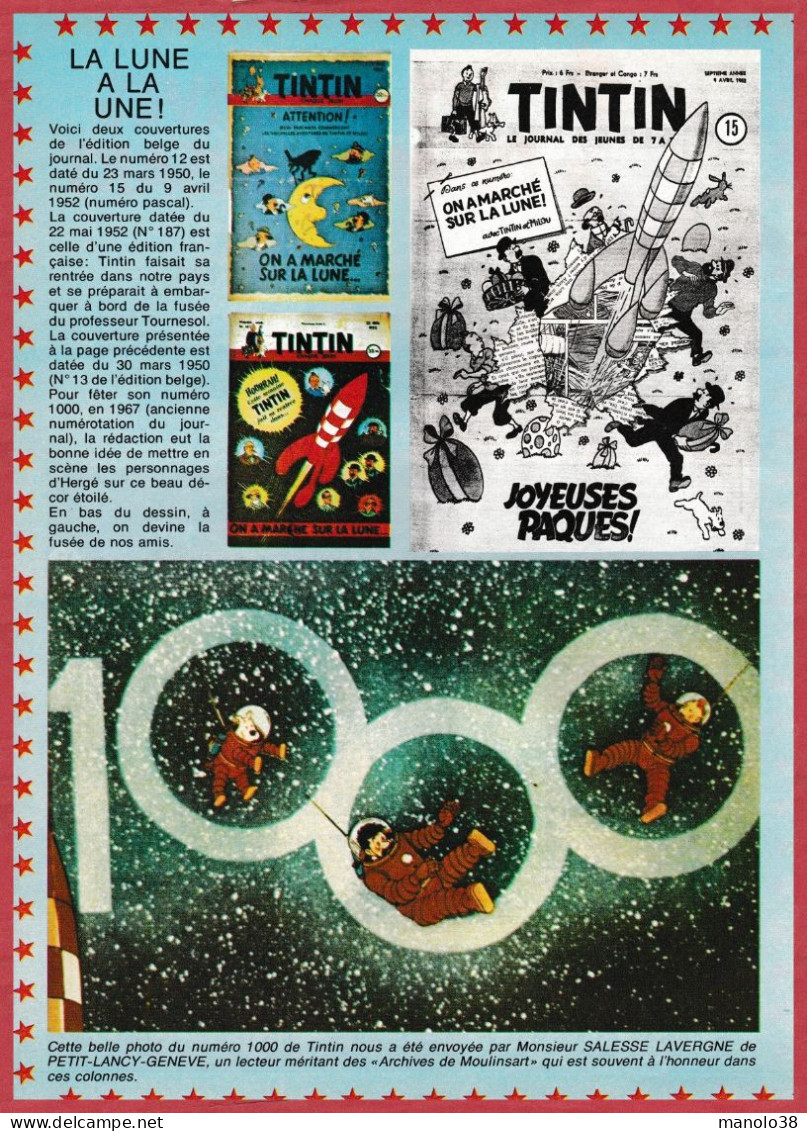 Tintin. On A Marché Sur La Lune. Présentation De Divers Documents. Les Archives De Moulinsart. 1980. - Historische Dokumente