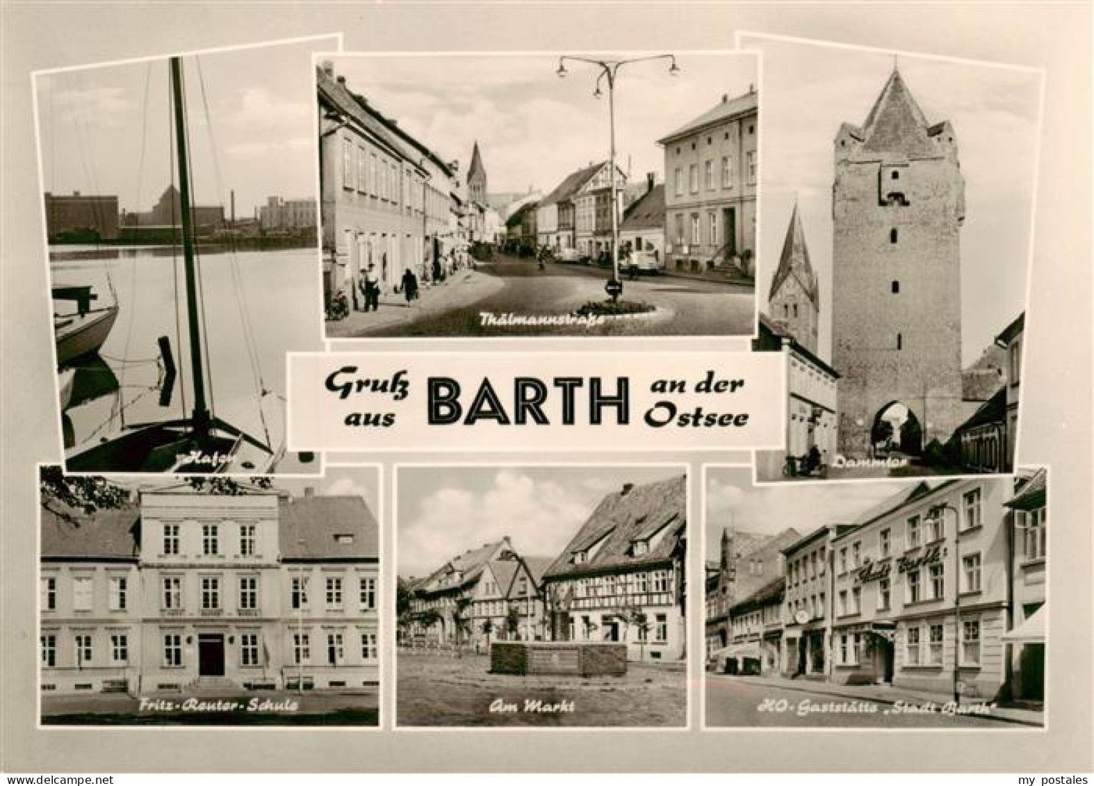 73896734 Barth Osteebad Hafen Thaelmannstrasse Dammtor Fritz Reuter Schule Am Ma - Barth