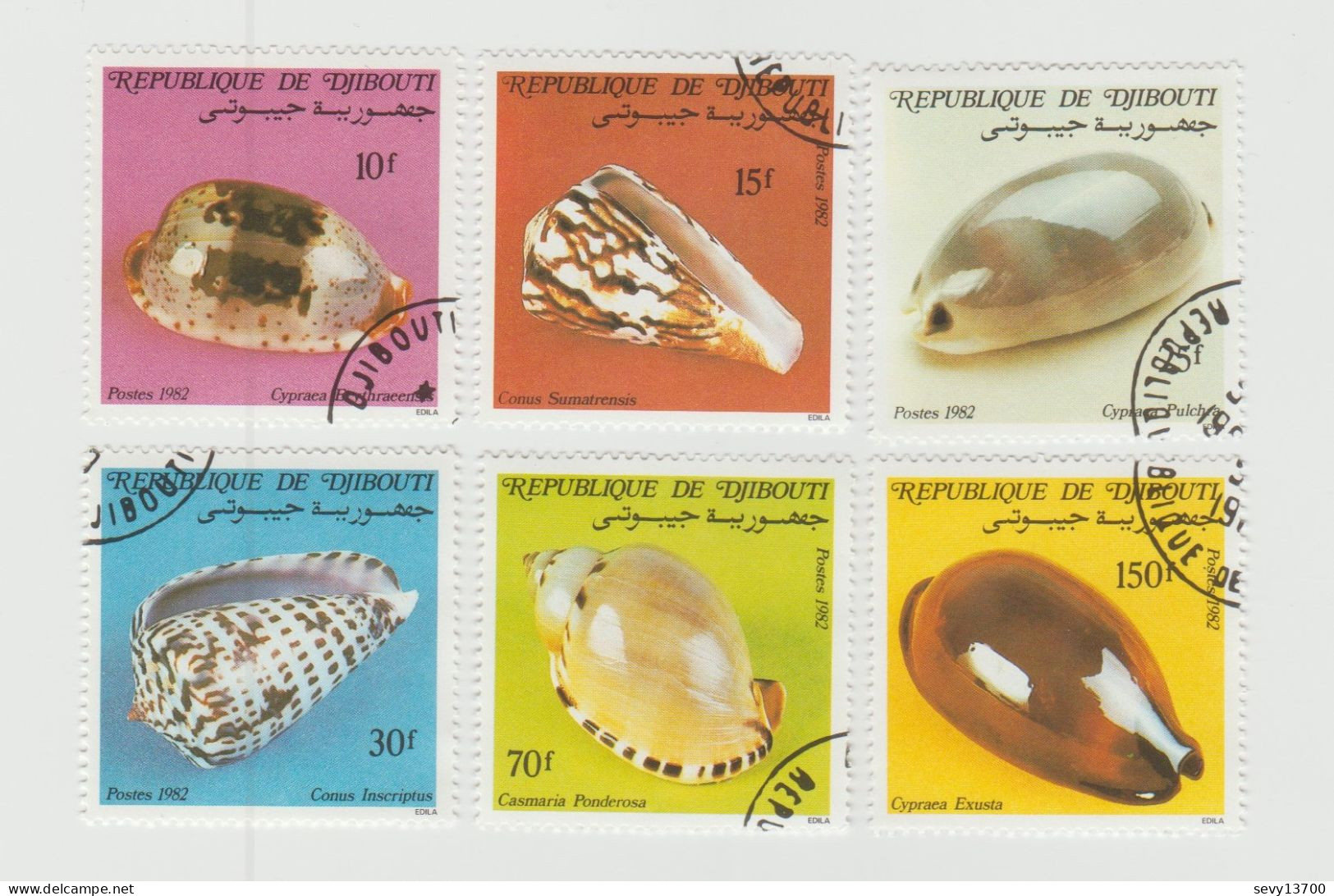 Djibouti - Lot 15 Timbres Coquillage - Année 1982 Et Année - Poissons - Dschibuti (1977-...)