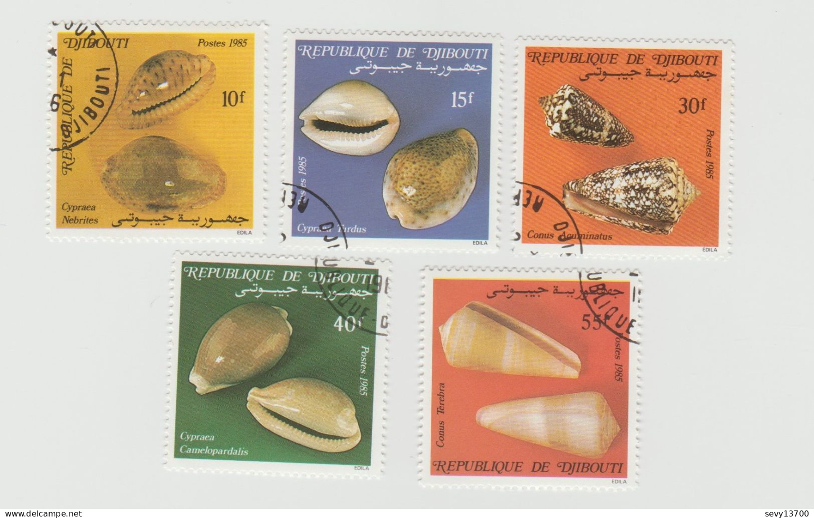 Djibouti - Lot 15 Timbres Coquillage - Année 1982 Et Année - Poissons - Gibuti (1977-...)