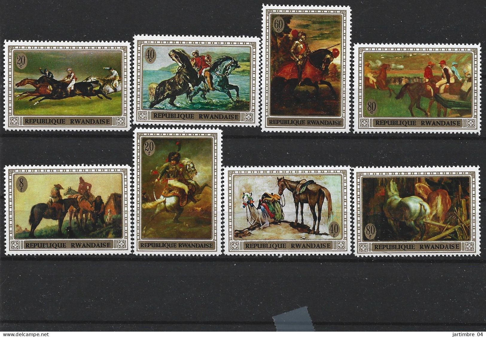 1970 RWANDA 338-45** Tableaux De Chevaux - Neufs