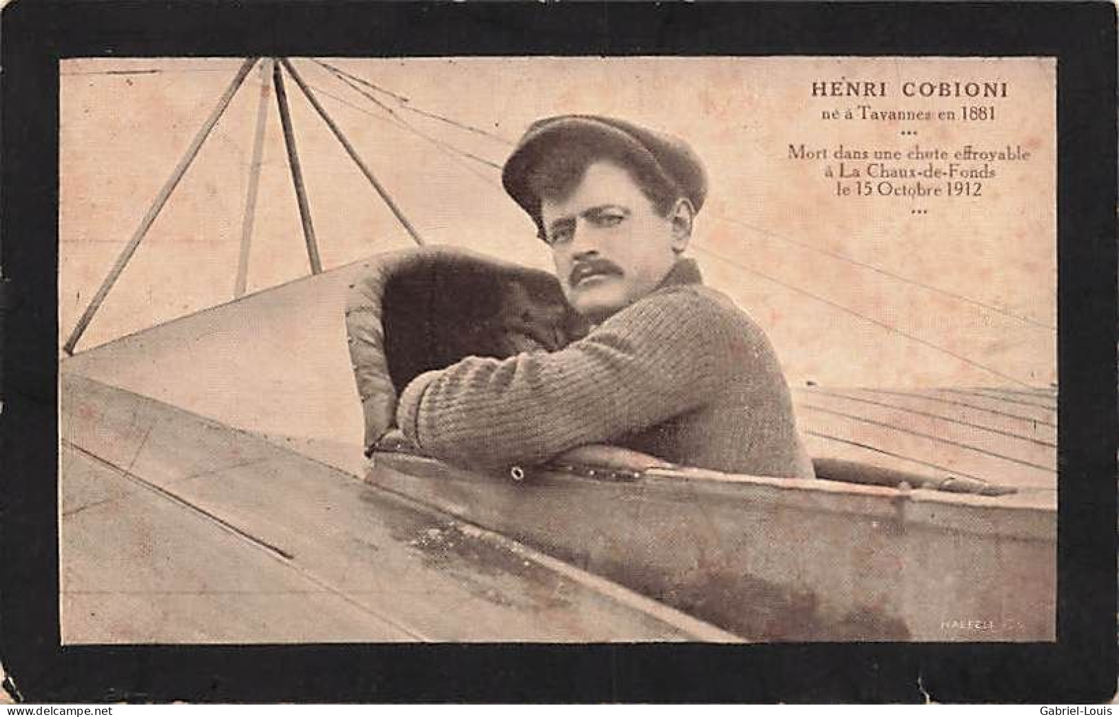 Henri Cobioni Tavannes 1881 La Chaux-de-Fonds 1912 Aviateur Aviation Pionnier - La Chaux-de-Fonds