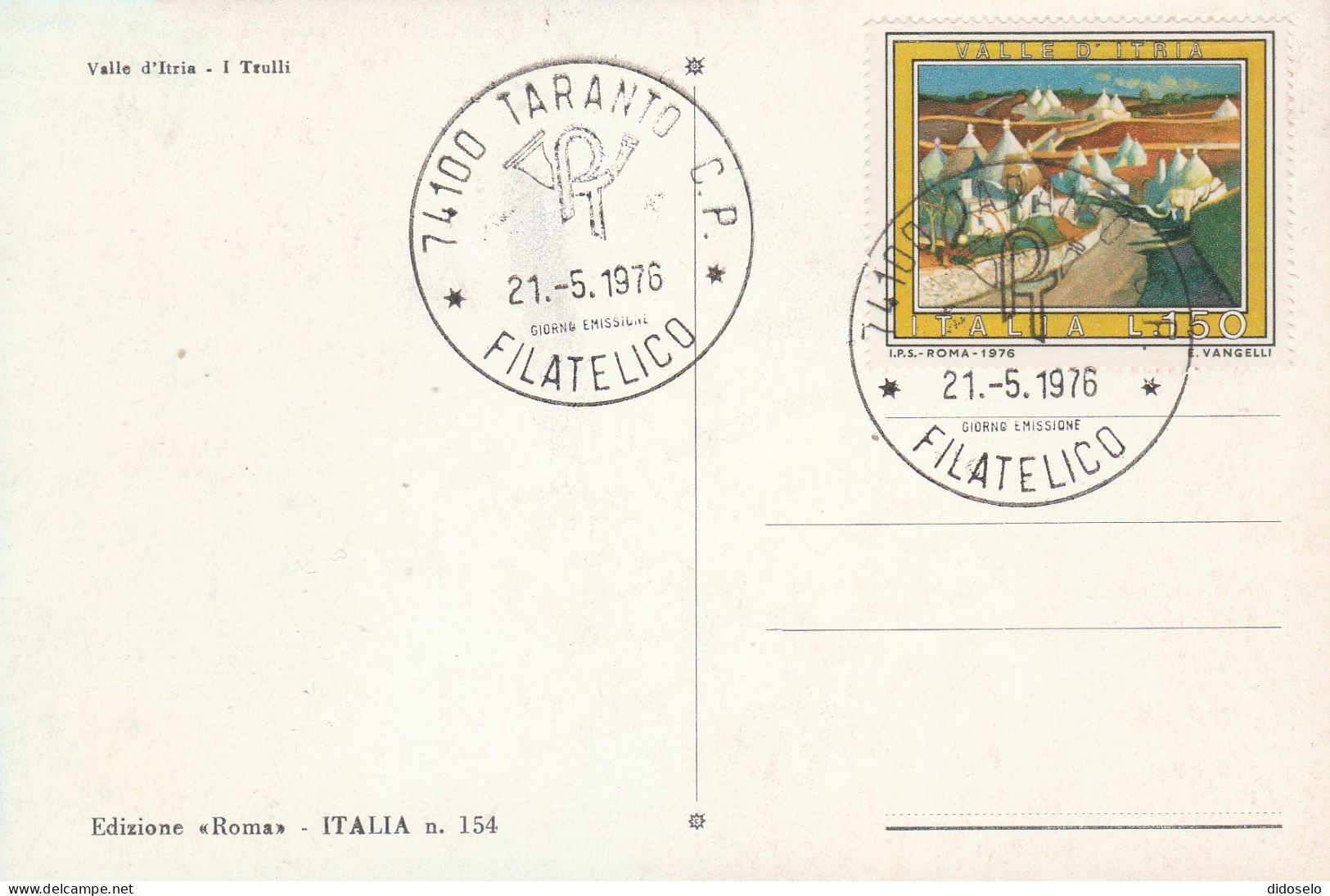 Italy - 1976 - Valle D'Itria / Maximum Card - Cartes-Maximum (CM)