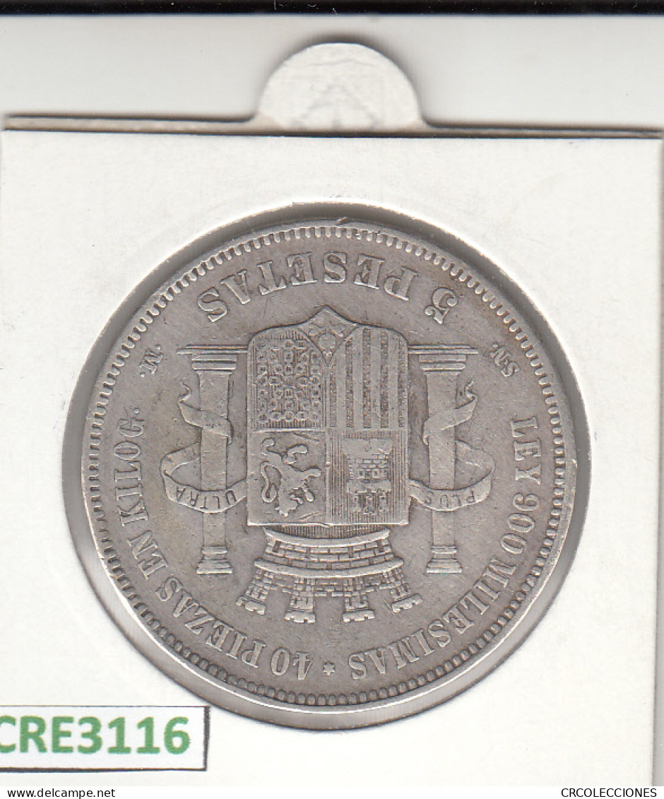 CRE3116 MONEDA ESPAÑA GOBIERNO PROVISIONAL 5 PESETAS 1870  SNM  MBC- - Other & Unclassified