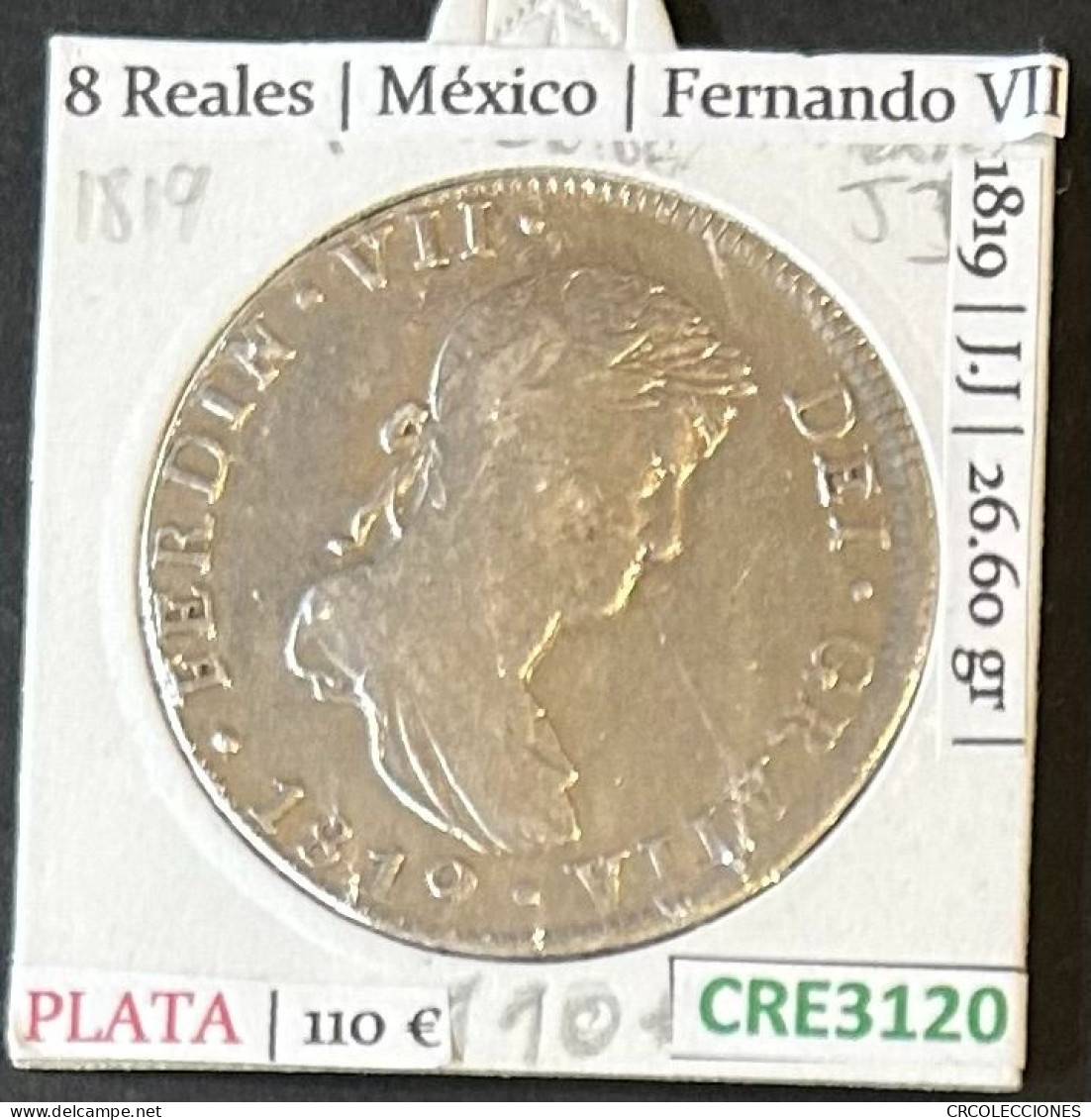 CRE3120 MONEDA ESPAÑA 8 REALES MEXICO FERNANDO VII 1819 MBC- - Andere & Zonder Classificatie