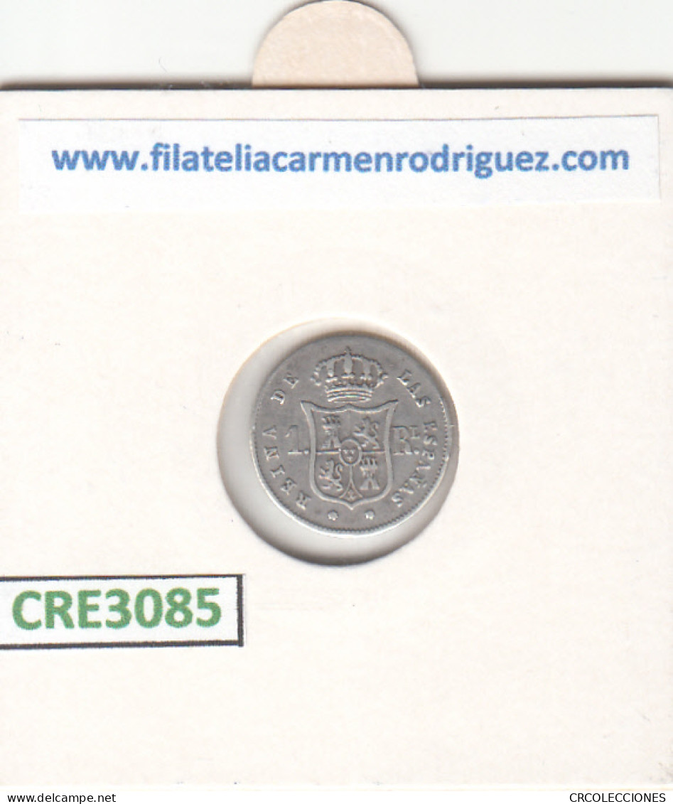 CRE3085 MONEDA ESPAÑA ISABEL II 1 REAL 1853 SEVILLA PLATA MBC - Andere & Zonder Classificatie