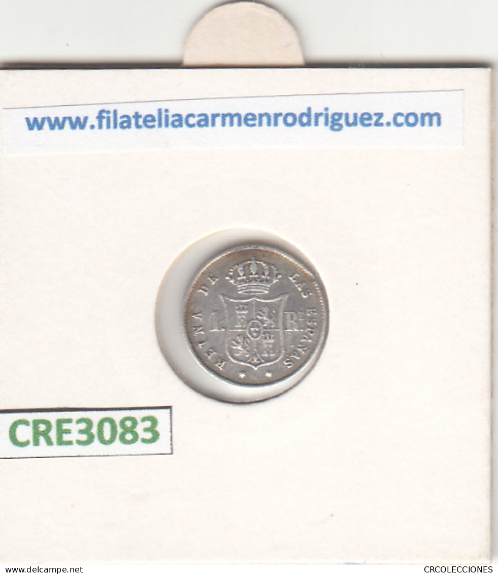 CRE3083 MONEDA ESPAÑA ISABEL II 1 REAL 1863 SEVILLA PLATA MBC+ - Andere & Zonder Classificatie