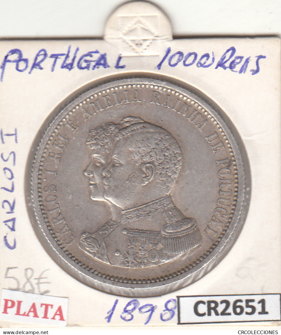 CR2651BIS MONEDA PORTUGAL 1000 REIS 1898 PLATA MBC - Other - Europe