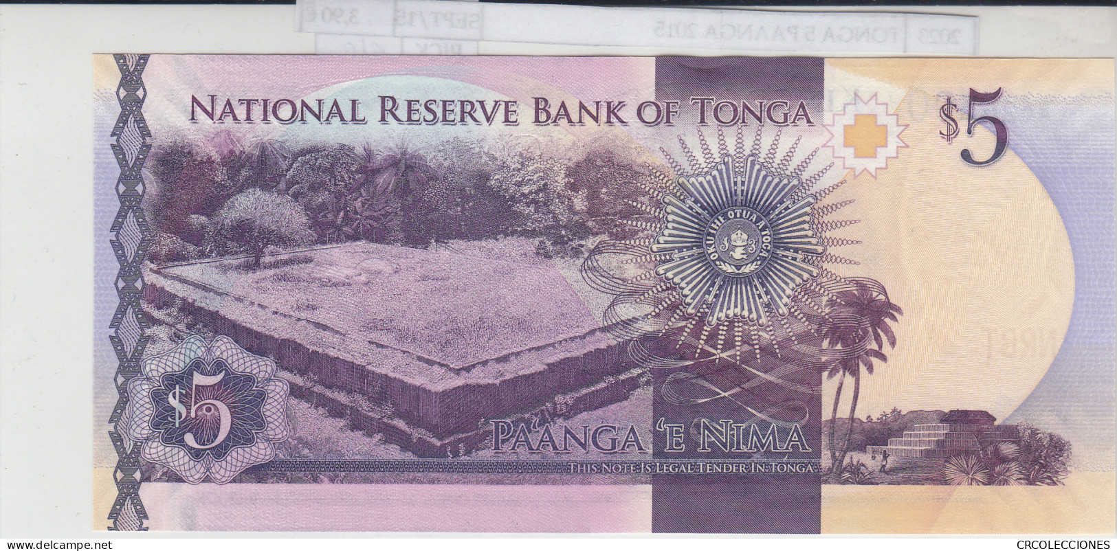 BILLETE TONGA 5 PAANGA 2015 P-45 SIN CIRCULAR - Altri – Oceania