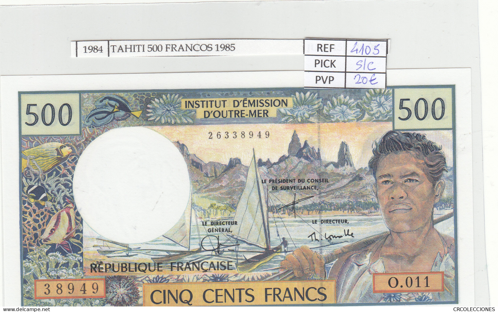 BILLETE TAHITI 500 FRANCOS 2003 P-1e SIN CIRCULAR - Andere - Amerika