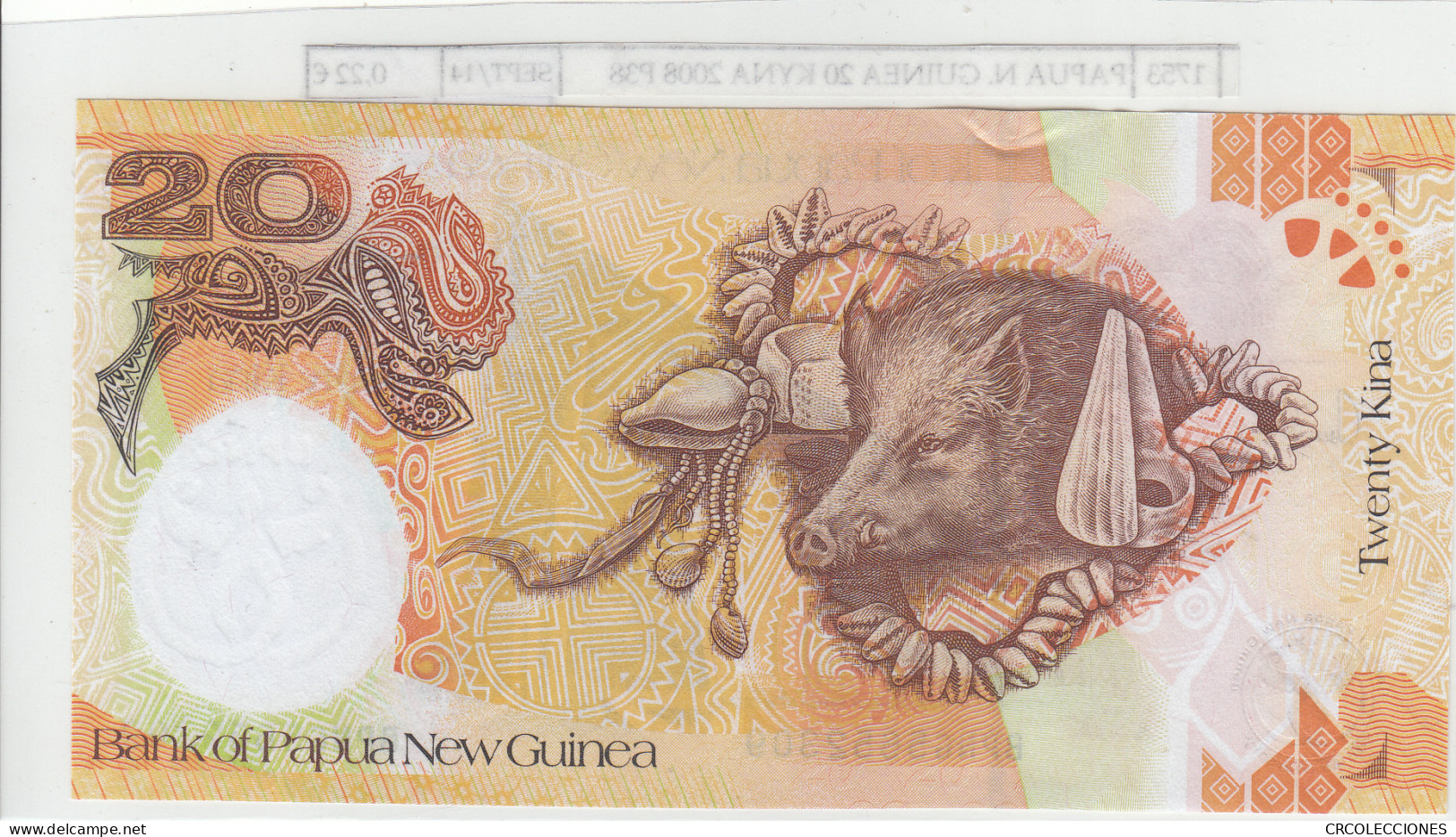 BILLETE PAPUA NUEVA GUINEA 20 KYNA 2008 P-36a SIN CIRCULAR - Andere - Oceanië