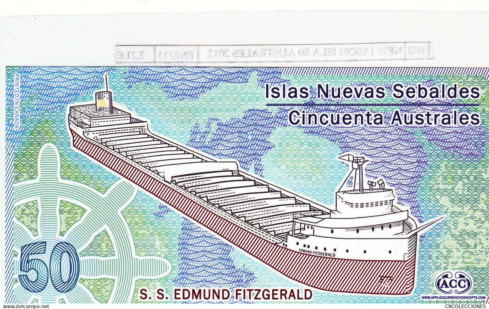 BILLETE JASON ISLAND 50 AUSTRALES 2012 POLIMERO JI-6 SIN CIRCULAR - Autres - Amérique