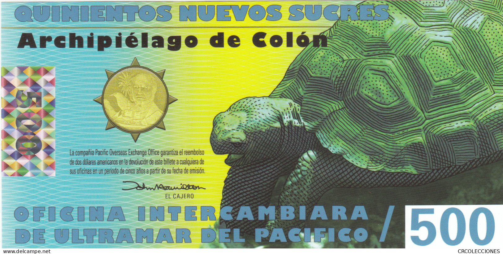 BILLETE ISLAS GALAPAGOS 500 SUCRES 2012 POLYMERO GLP-01c SIN CIRCULAR - Sonstige – Amerika