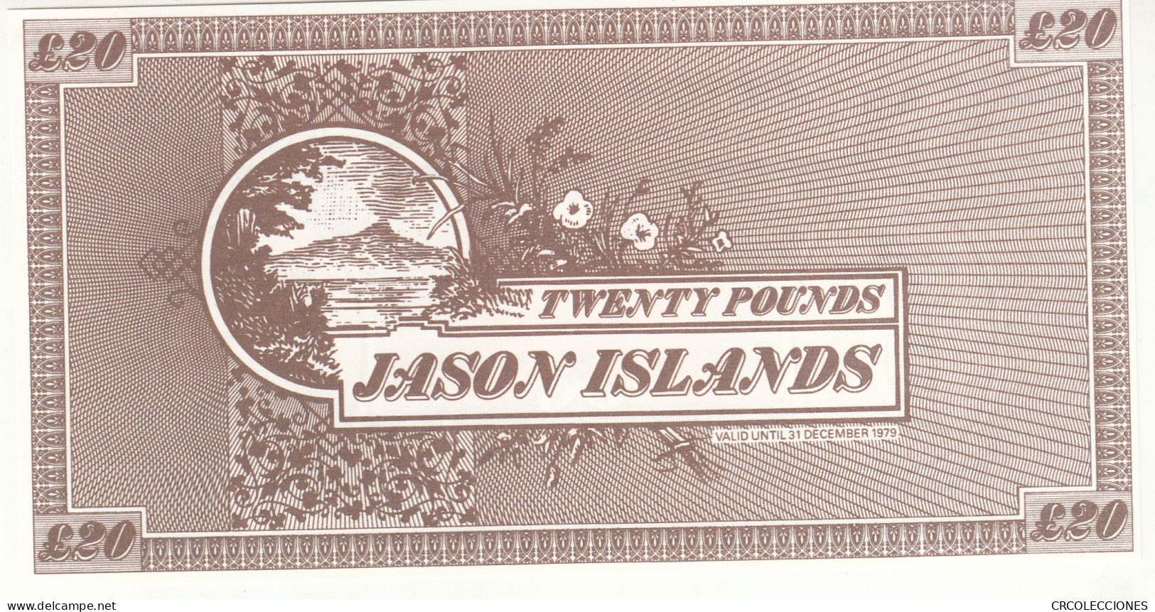 BILLETE JASON ISLAND 20 POUNS 1979 JI-5 SIN CIRCULAR - Sonstige – Amerika