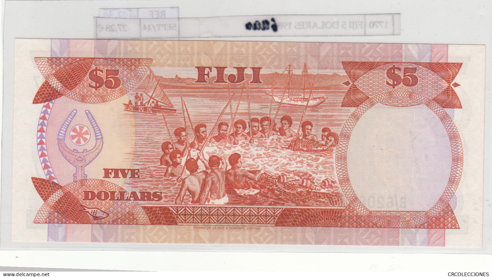 BILLETE FIJI 5 DOLARES 1986 P-83a SIN CIRCULAR - Other - Oceania