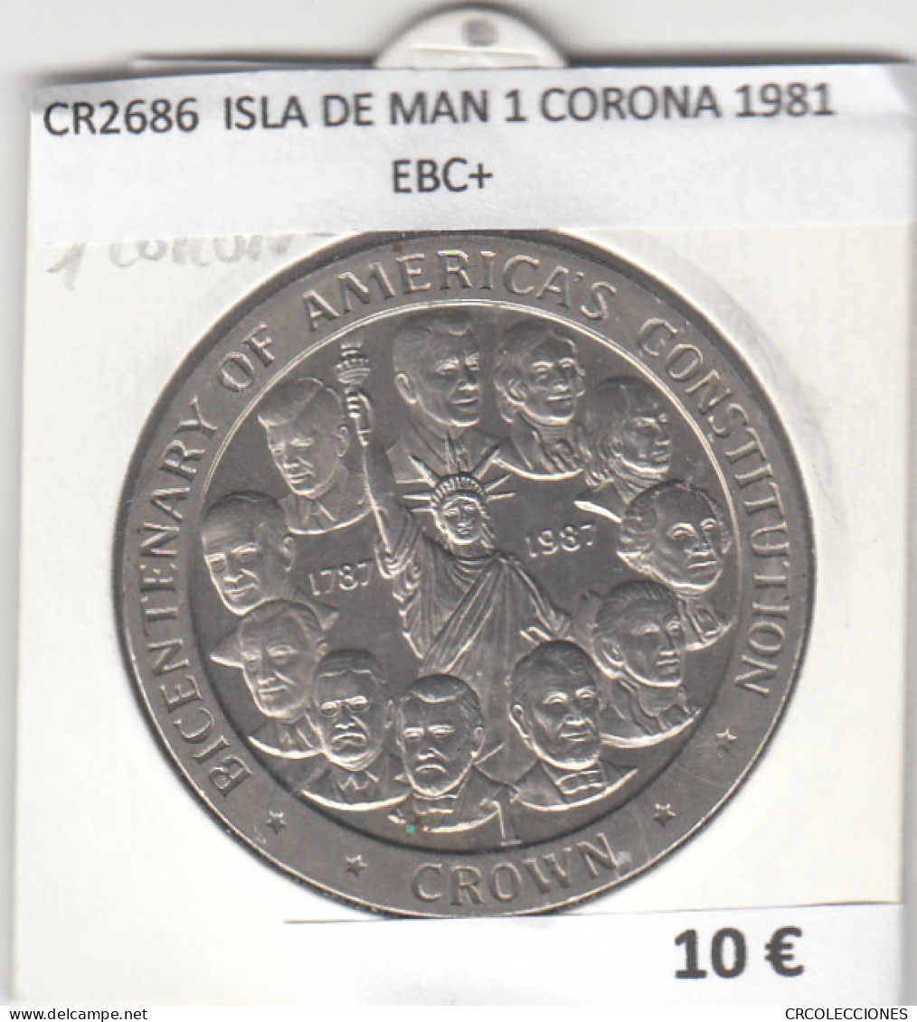 CR2686 MONEDA ISLA DE MAN 1 CORONA 1981 EBC+ - Otros – Europa