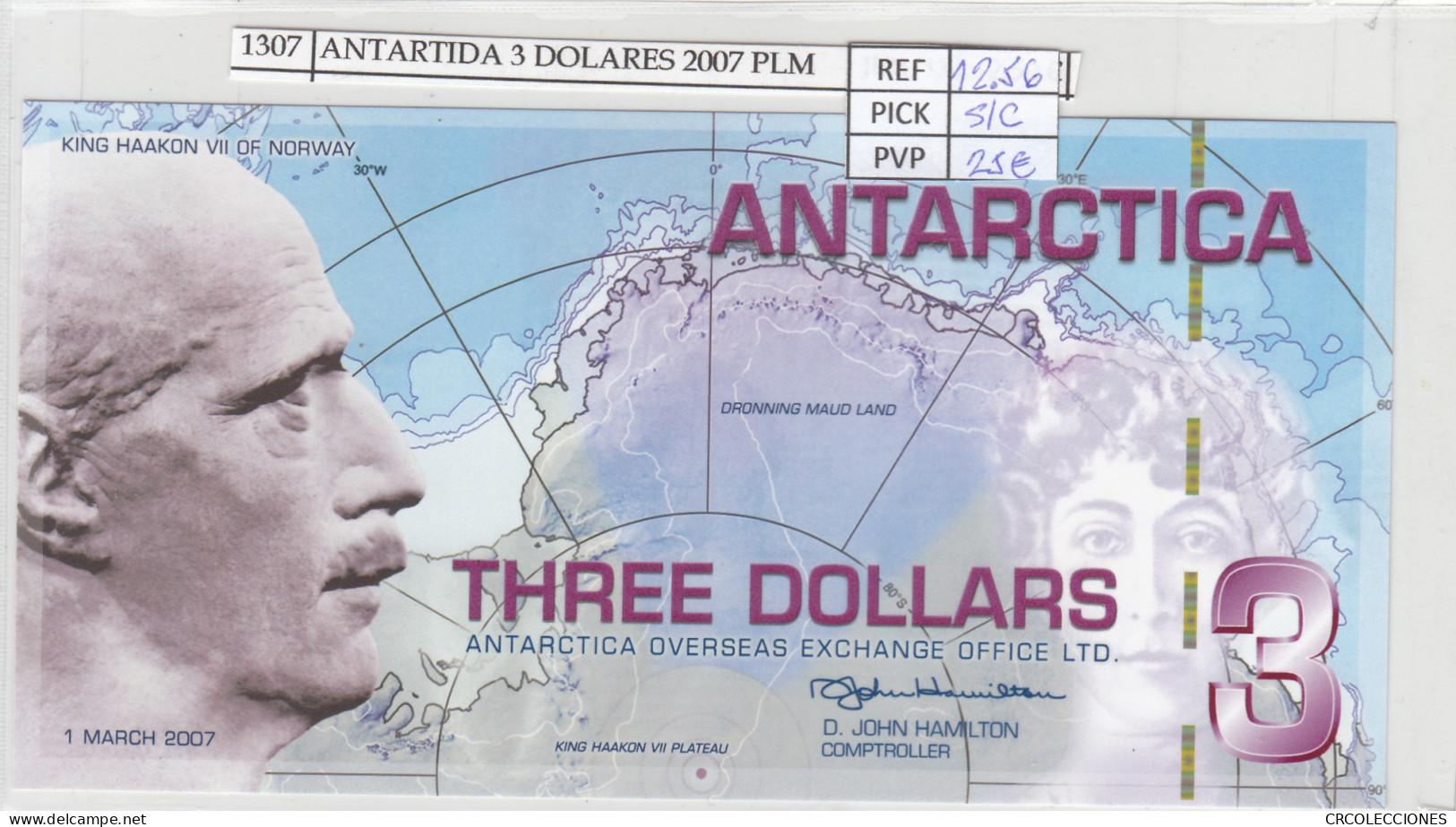 BILLETE ANTARTIDA 3 DOLARES 2007 POLIMERO ANT-017SIN CIRCULAR - Sonstige – Ozeanien
