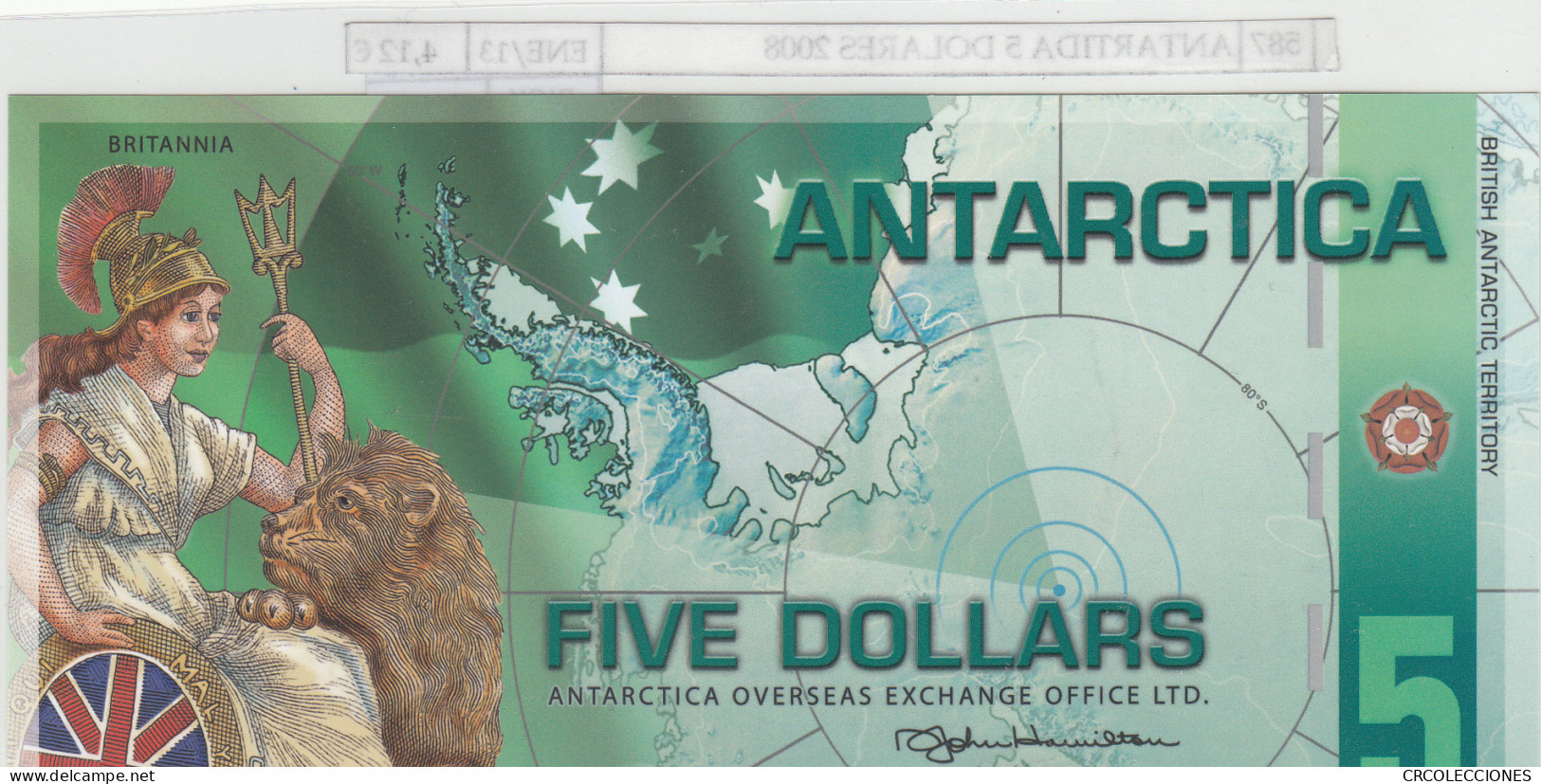 BILLETE ANTARTIDA 5 DOLARES 2008 SIN CIRCULAR - Otros – Oceanía