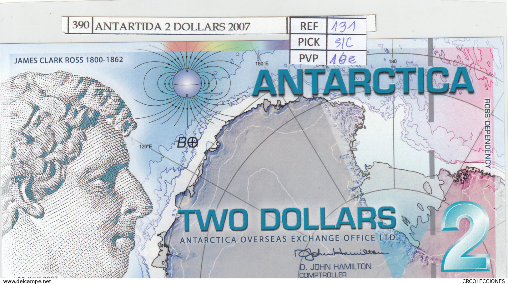 BILLETE ANTARTIDA 2 DOLARES 2007 POLIMERO ANT-016 SIN CIRCULAR - Sonstige – Ozeanien