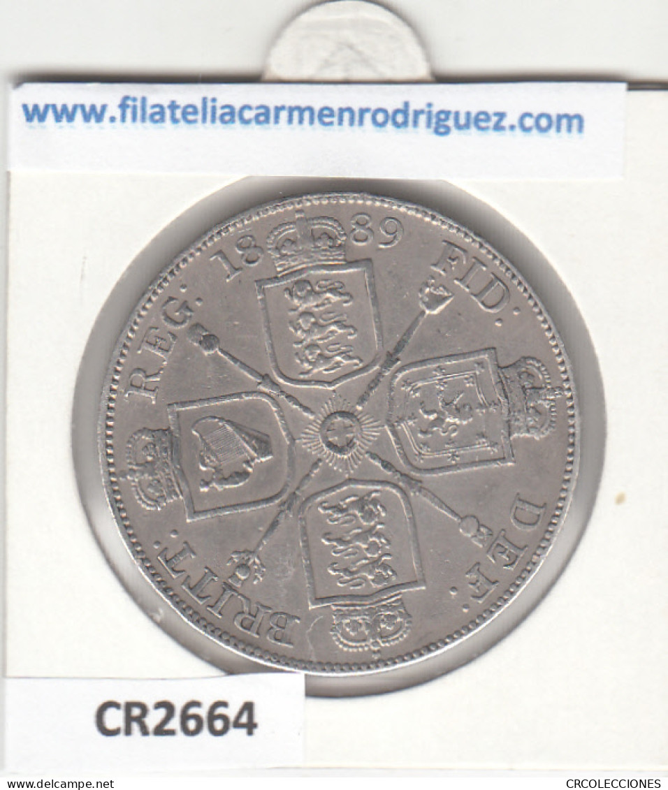 CR2664 MONEDA GRAN BRETAÑA 2 CHELINES 1889 MBC - Sonstige – Europa