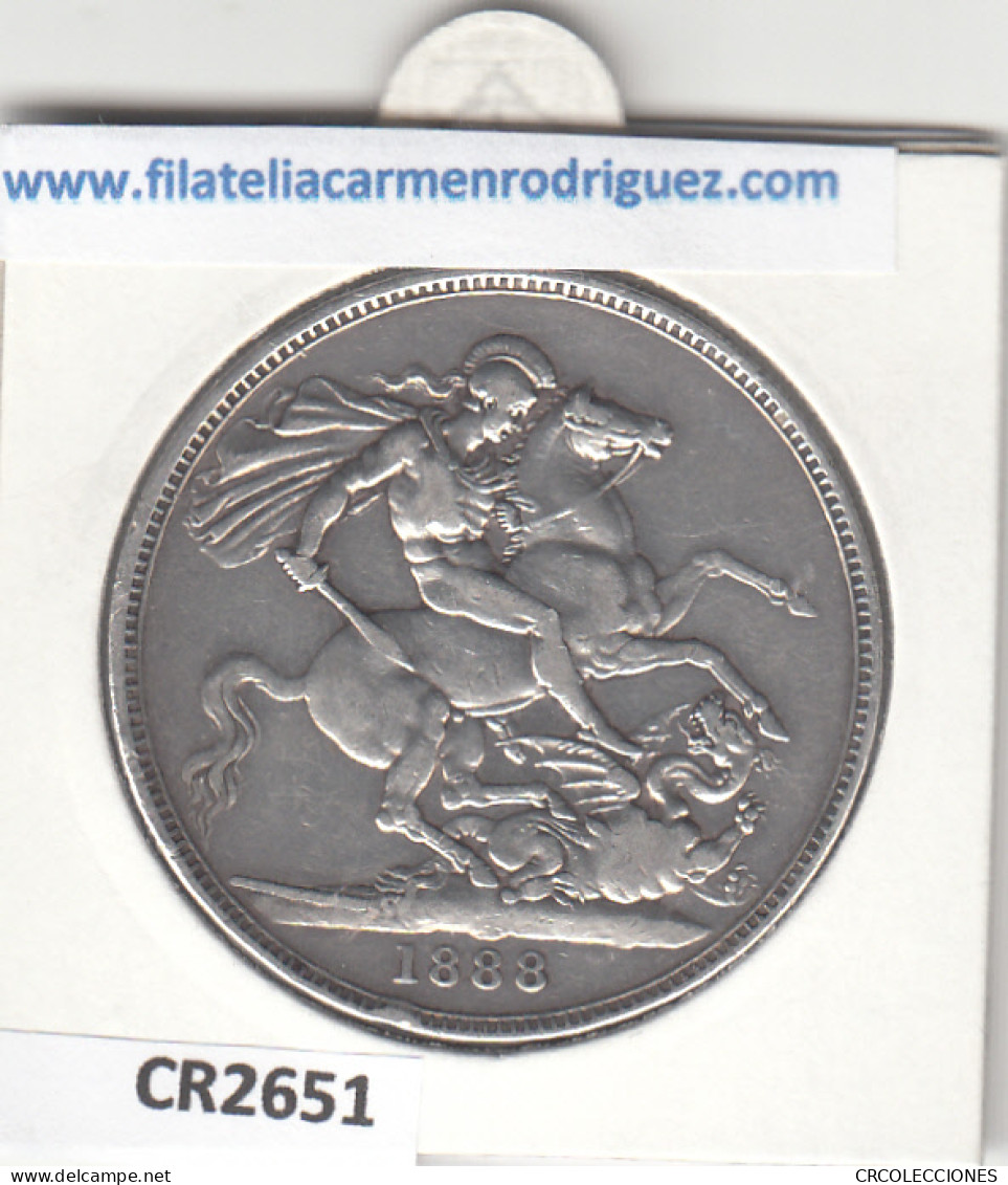 CR2651 MONEDA GRAN BRETAÑA 1 CORONA 1888 MBC - Sonstige – Europa