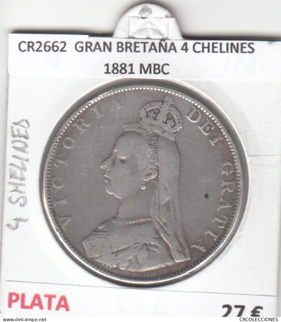 CR2662 MONEDA GRAN BRETAÑA 4 CHELINES 1881 MBC - Sonstige – Europa