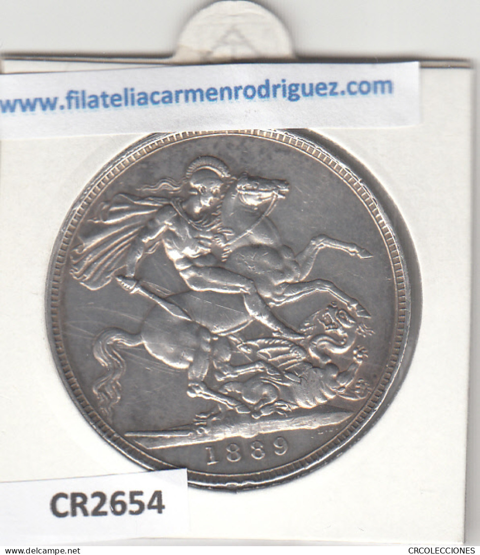 CR2654 MONEDA GRAN BRETAÑA 1 CORONA 1889 MBC  - Autres – Europe