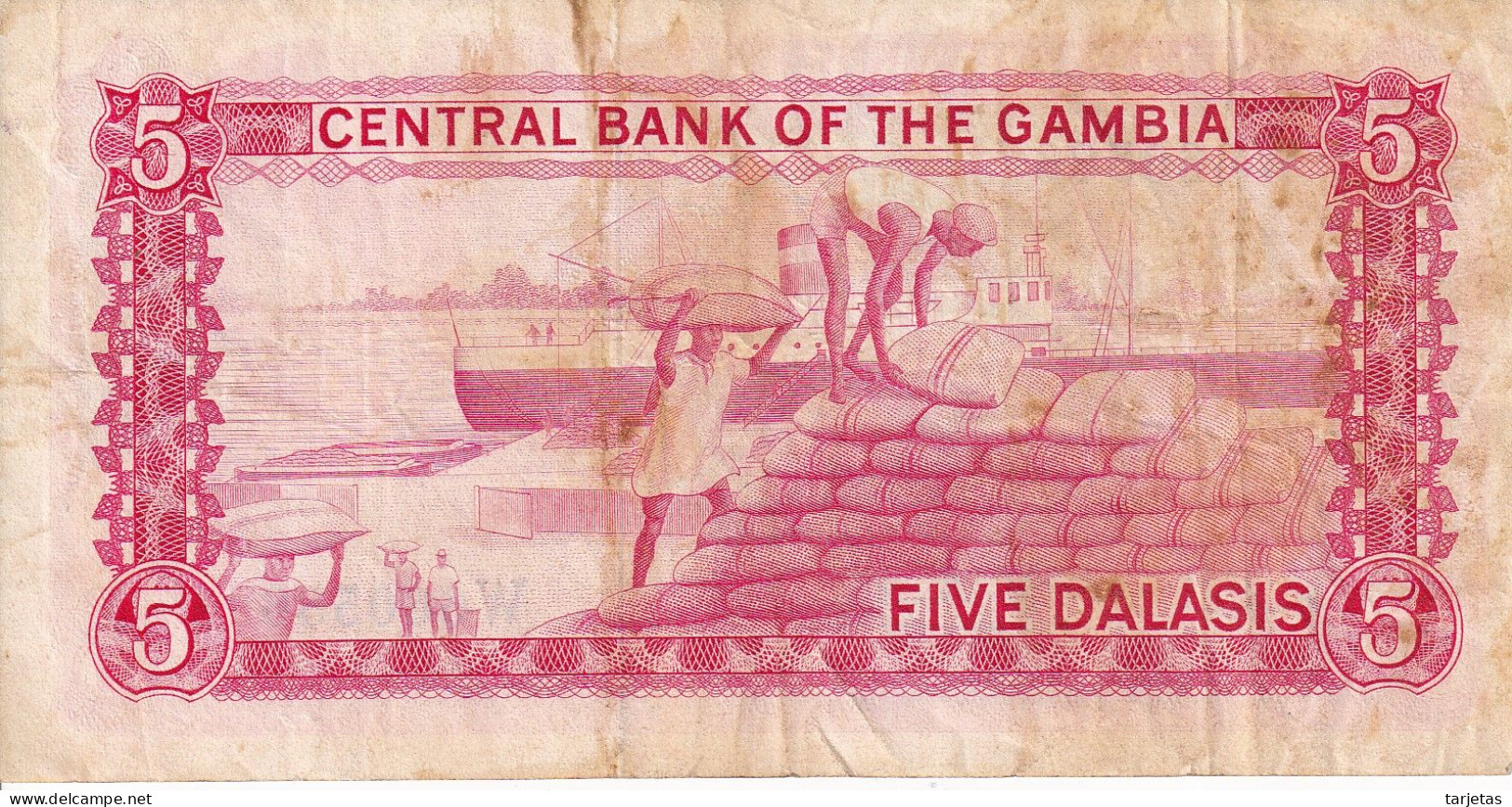 BILLETE DE GAMBIA DE 5 DALASIS DEL AÑO 1971 (BANKNOTE) - Gambia