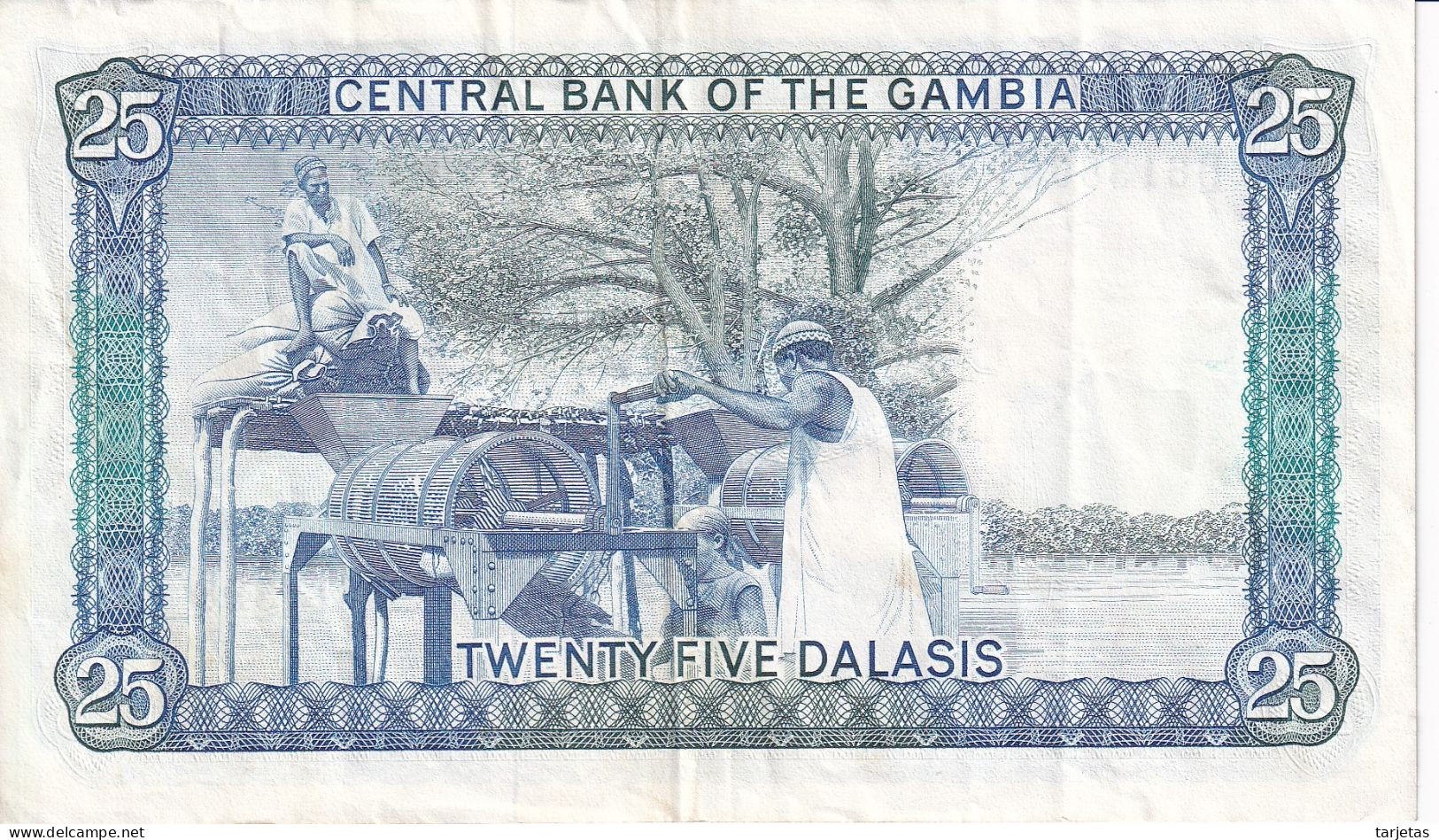 BILLETE DE GAMBIA DE 25 DALASIS DEL AÑO 1987 (BANKNOTE) - Gambia