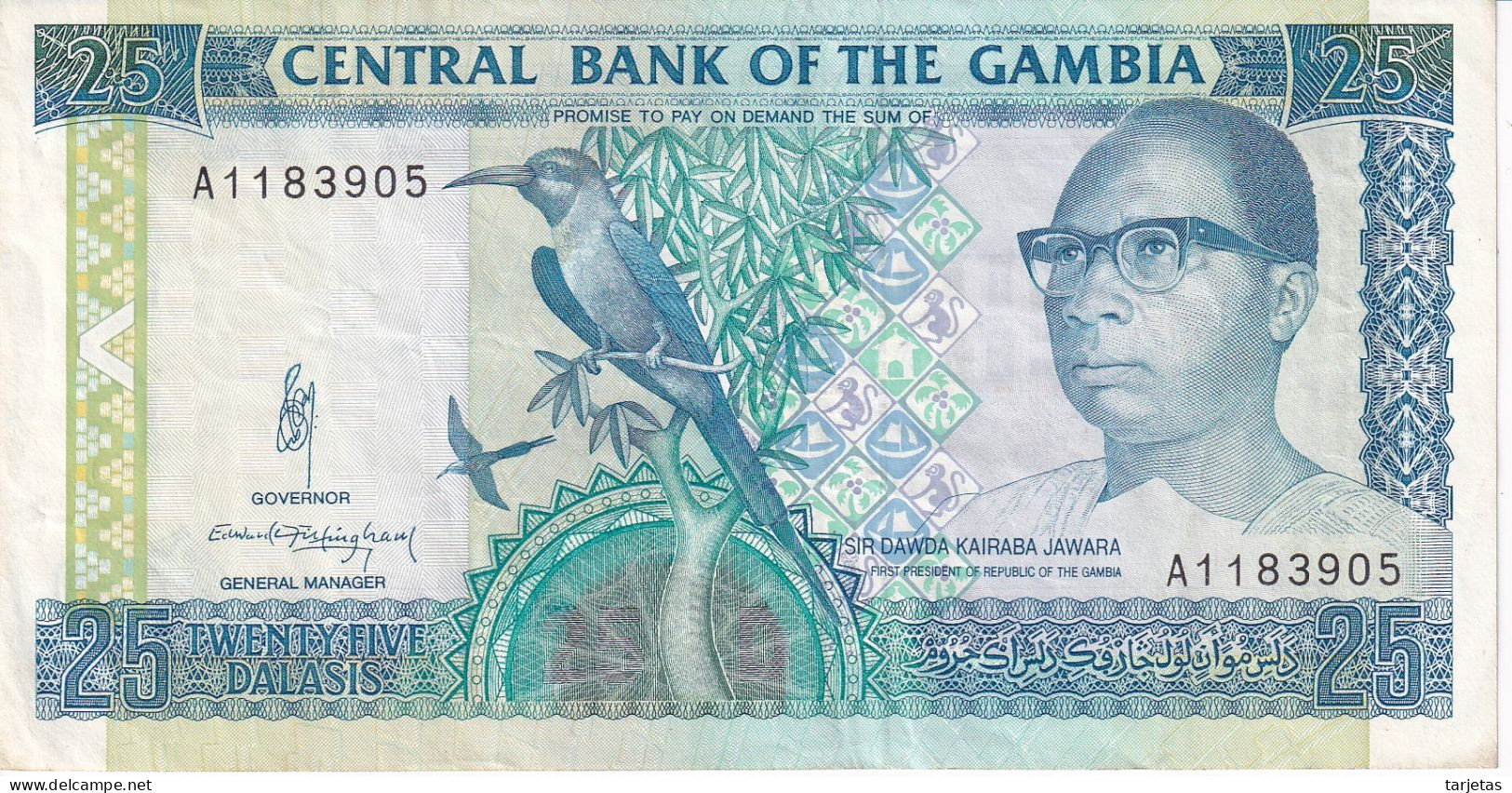 BILLETE DE GAMBIA DE 25 DALASIS DEL AÑO 1991 (BANKNOTE) - Gambie