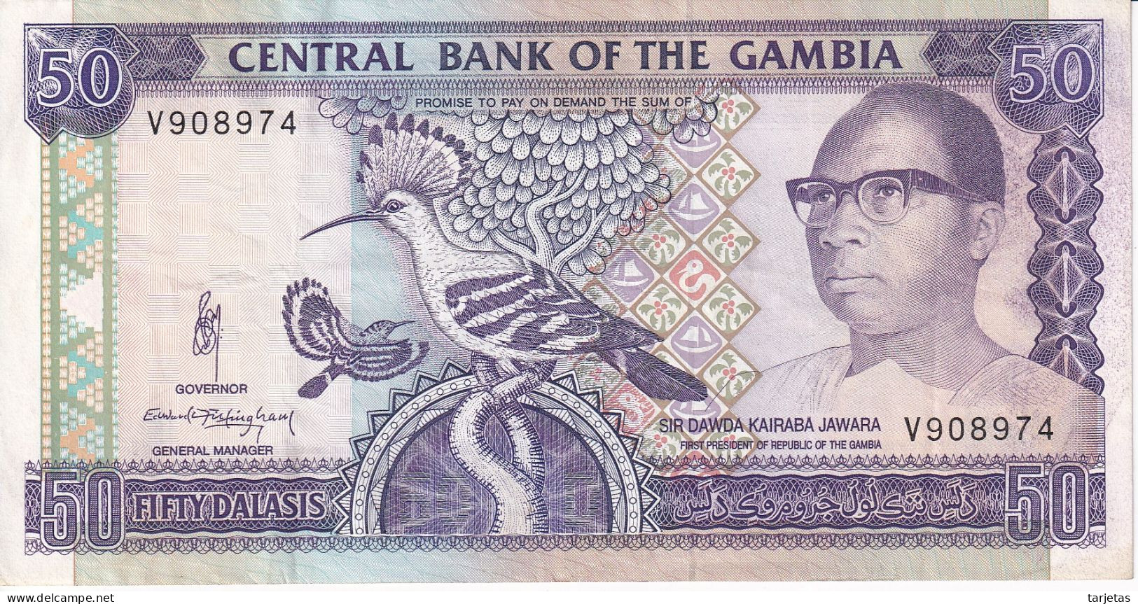 BILLETE DE GAMBIA DE 50 DALASIS DEL AÑO 1991 (BANKNOTE) - Gambie