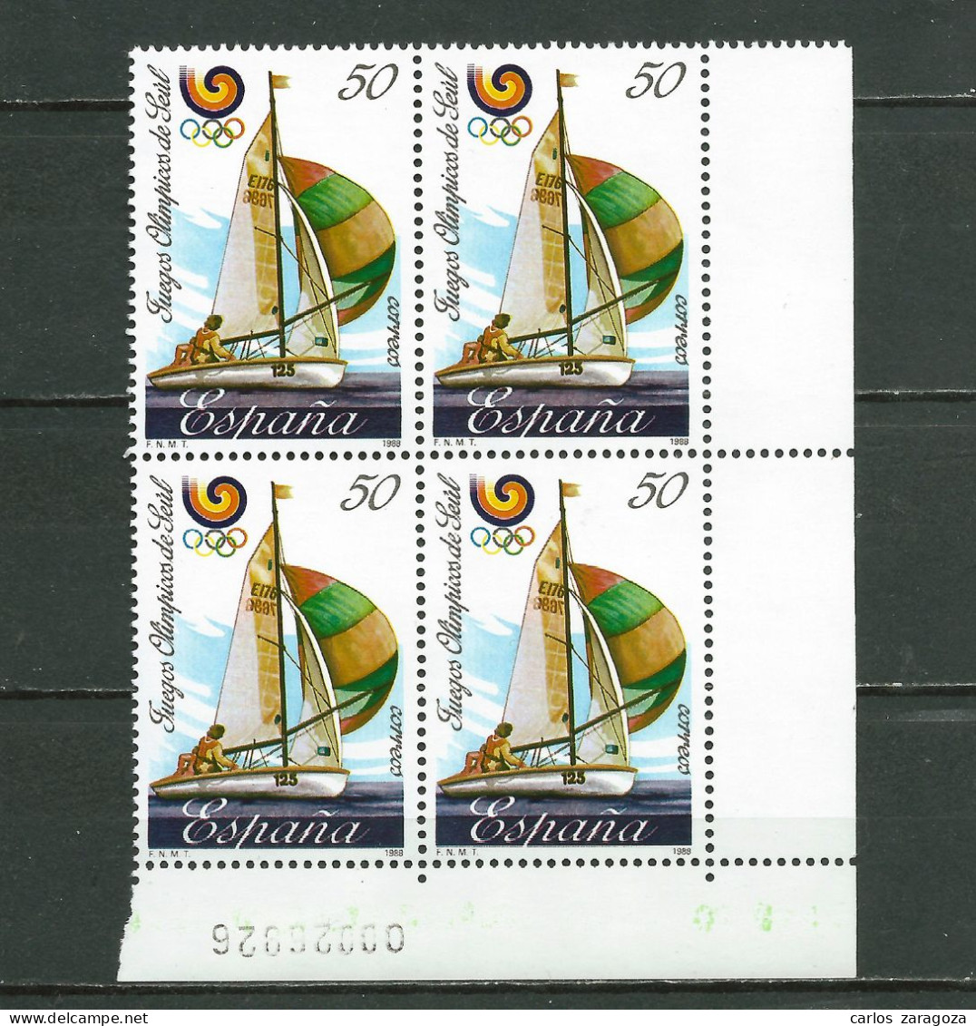 ESPAÑA 1988—Juegos Olímpicos De Seúl ** EDI 2958, YT 25735, Mi 2840, Sg #2973. En Bloque - Unused Stamps