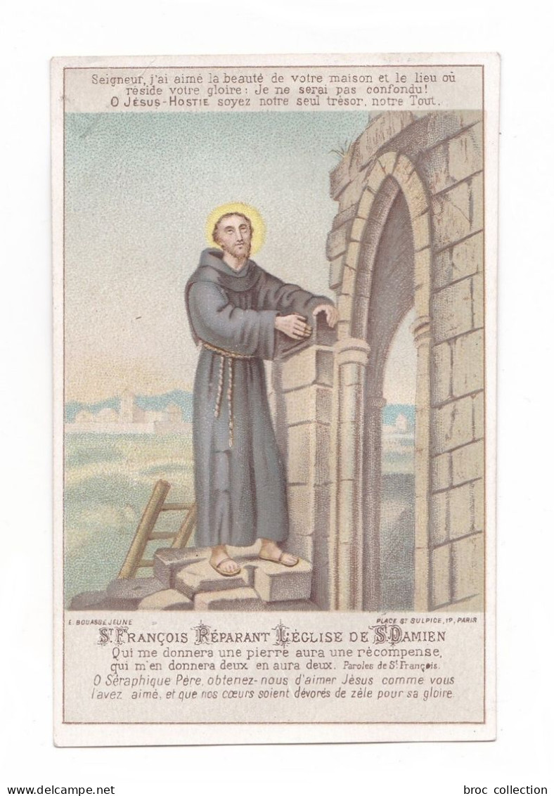 Saint François D'Assise Réparant L'église De Saint Damien, Pour L'achèvement De La Chapelle De Bussière-Prun - Andachtsbilder