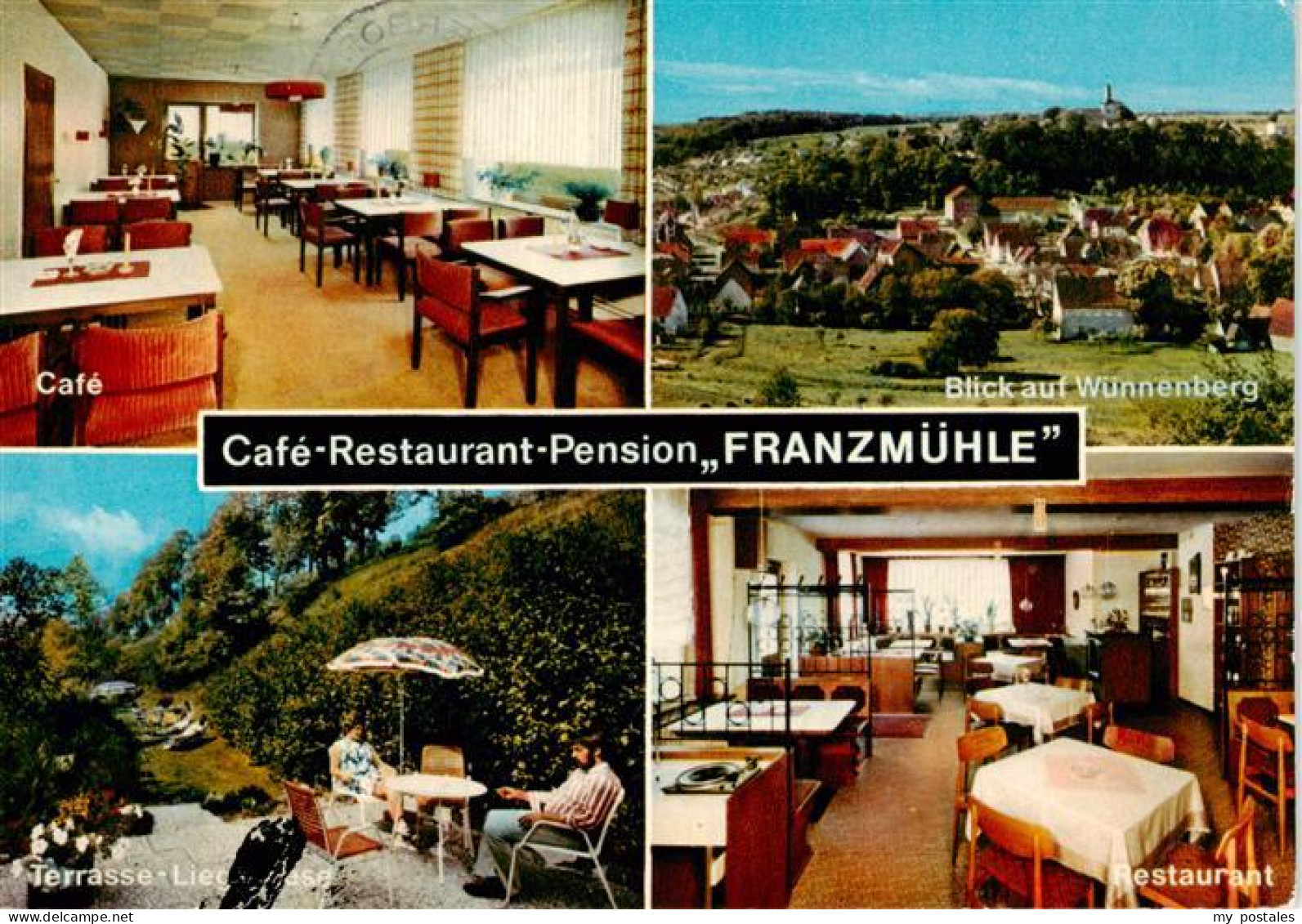 73896133 Wuennenberg Cafe Restaurant Pension Franzmuehle Terrasse Gesamtansicht - Bad Wuennenberg