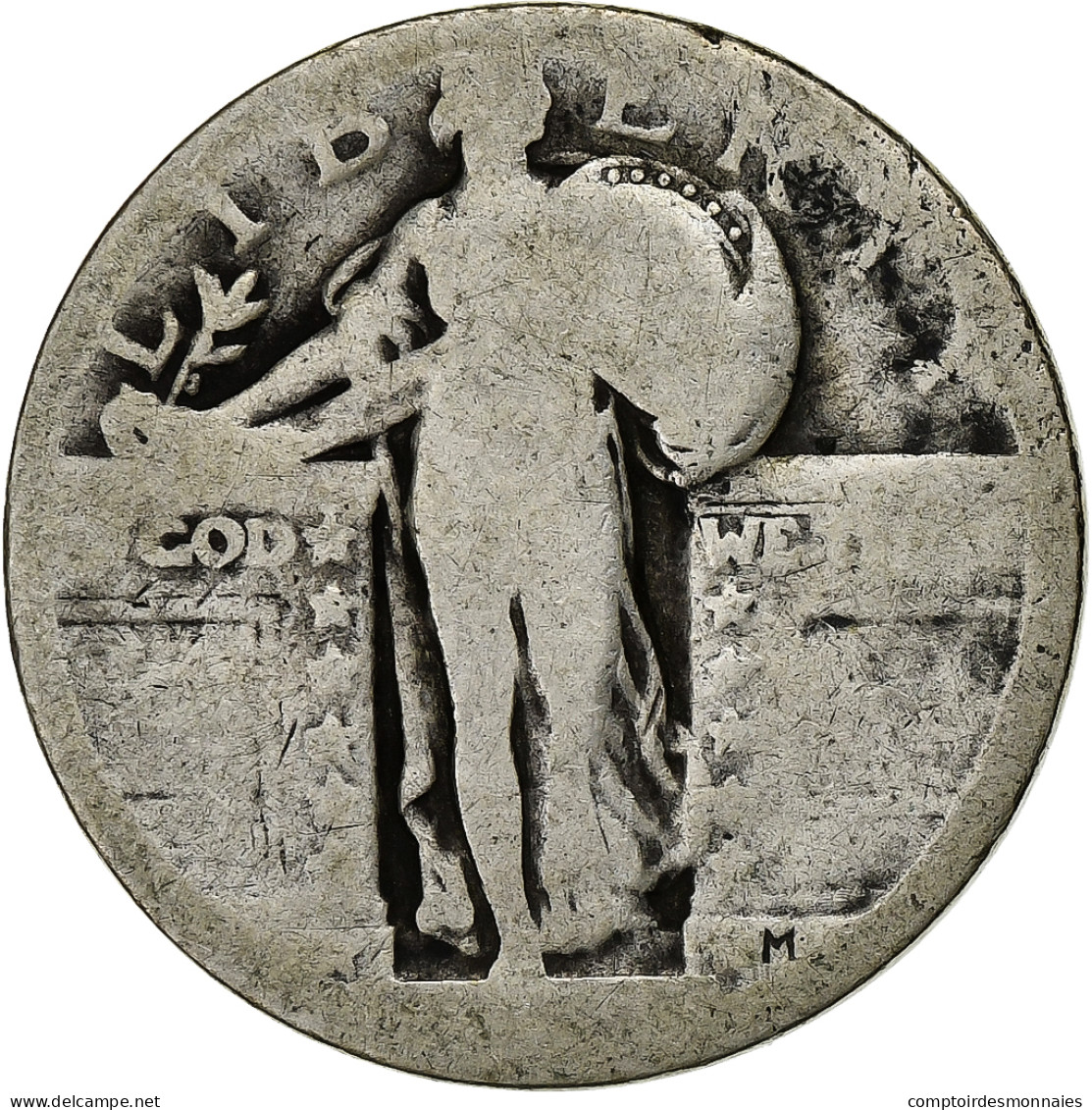 Monnaie, États-Unis, Quarter, San Francisco, Dollar Liberté, B+, Argent - 1916-1930: Standing Liberty