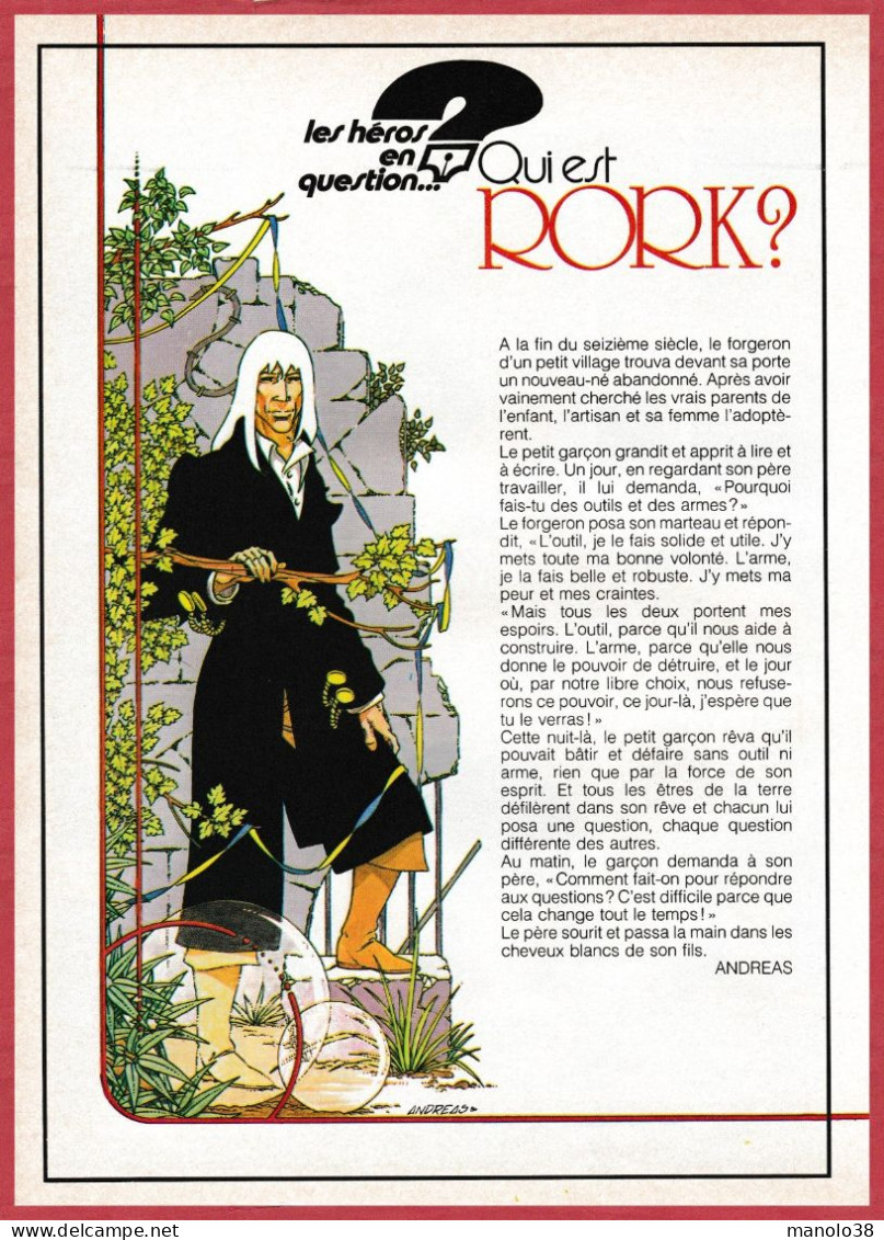 Rork. Low Valley. Bande dessinée. BD. Andreas. Histoire complète. Suivi d'un portrait du héro Rork par Andréas. 1980.