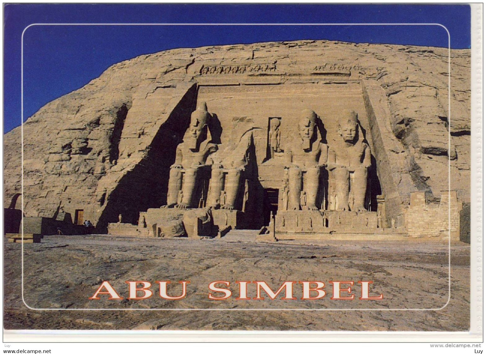 EGYPT - ABU SIMBEL, Front Of The Large Temple Of Ramses II., Nice Stamp , Large Format - Tempel Von Abu Simbel