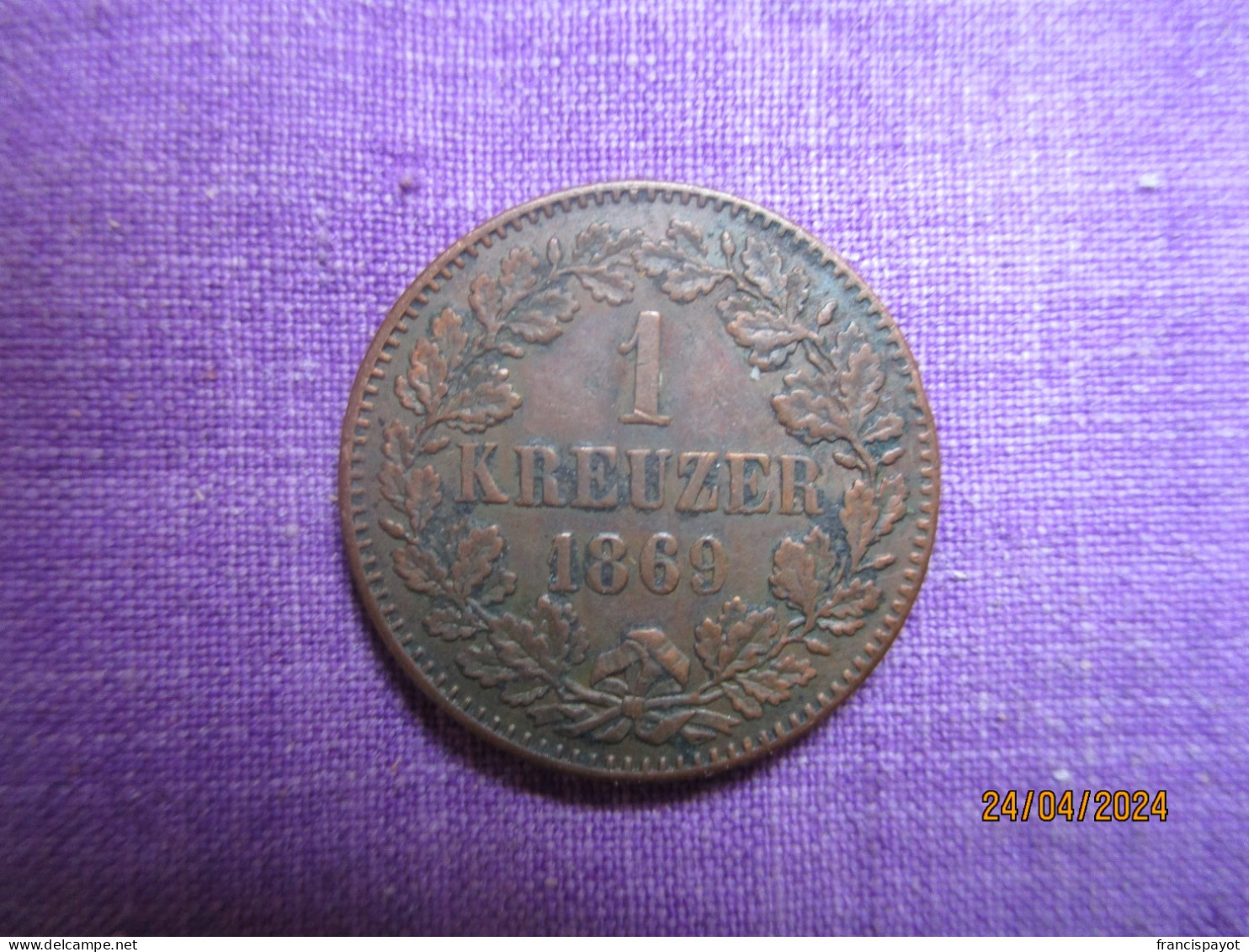 Germany: Baden 1 Kreuzer 1869 - Monedas Pequeñas & Otras Subdivisiones